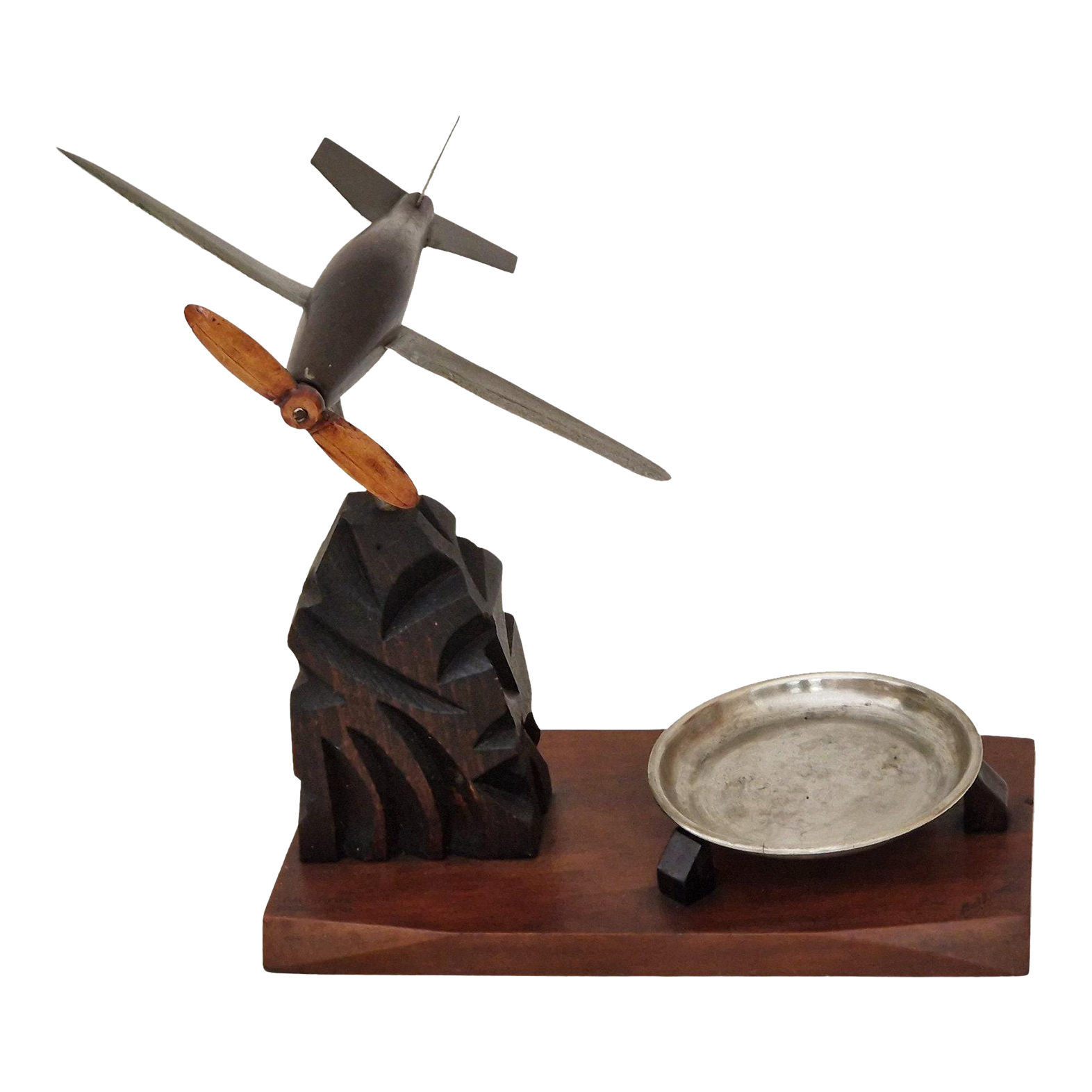 1930s Art Deco Model Airplane Desk Sculpture With Ashtray Chairish