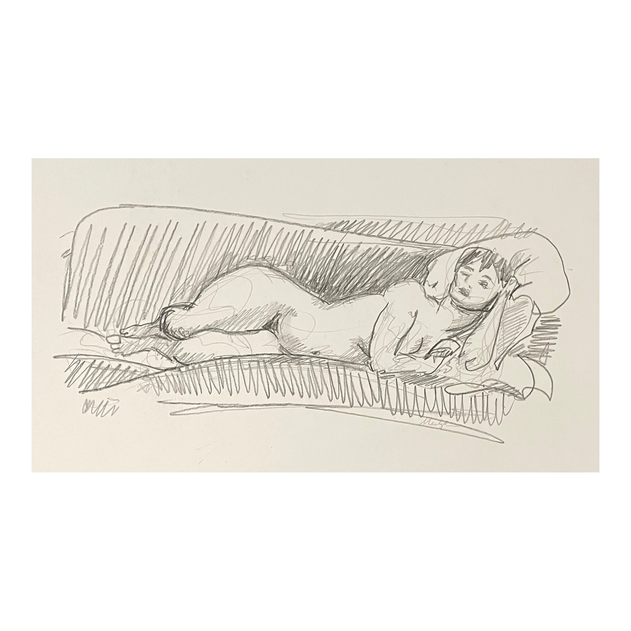 1990s Neil Meitzler Odalisque Drawing