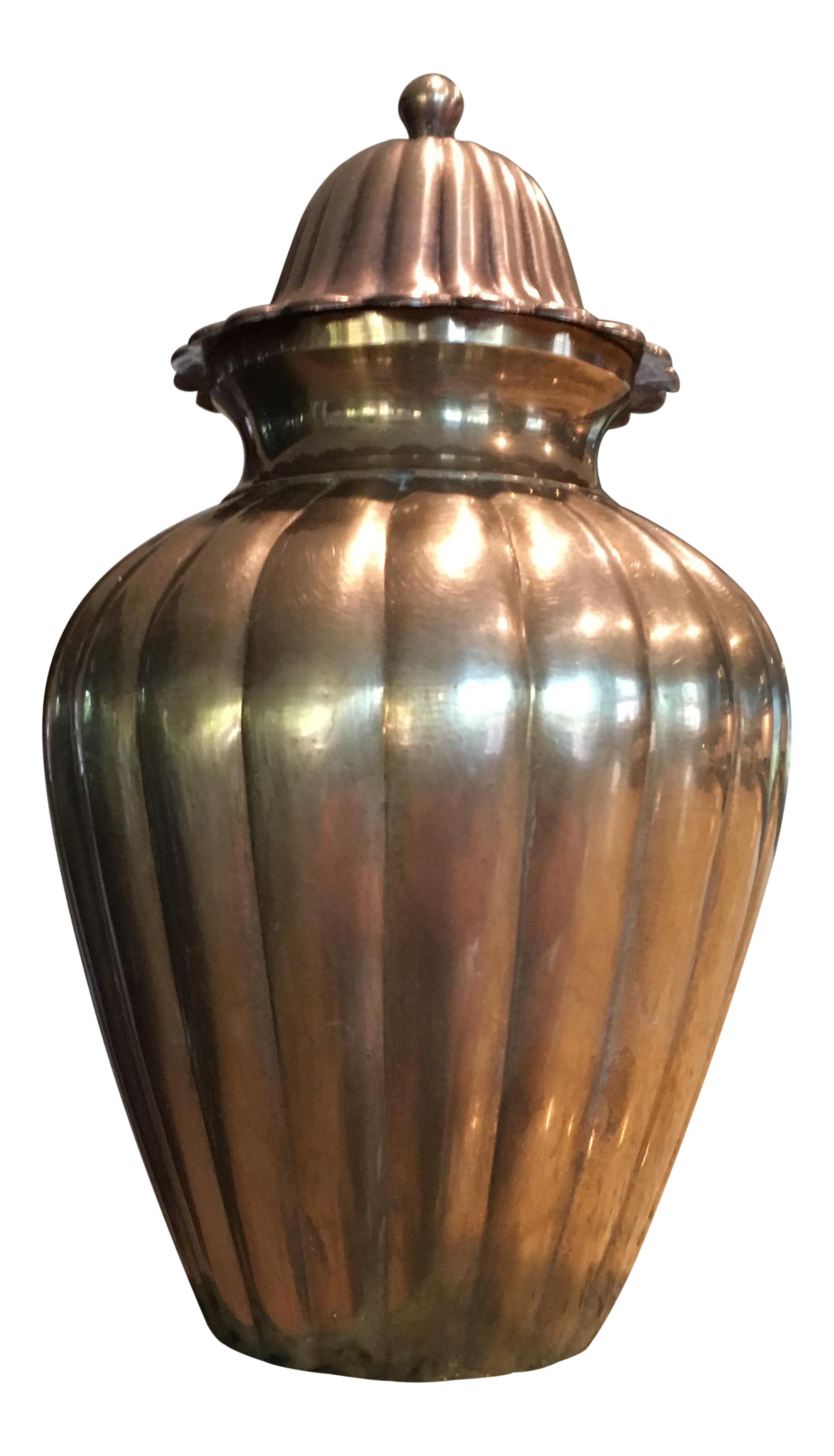 Vintage MidCentury Solid Brass Ginger Jar Urn Chairish