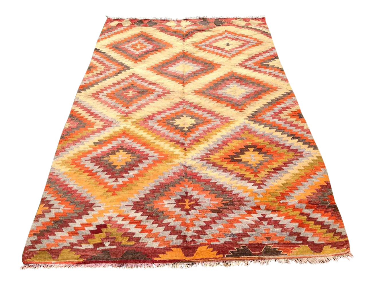 Vintage Turkish Kilim Rug 5′2″ × 8′1″ Chairish
