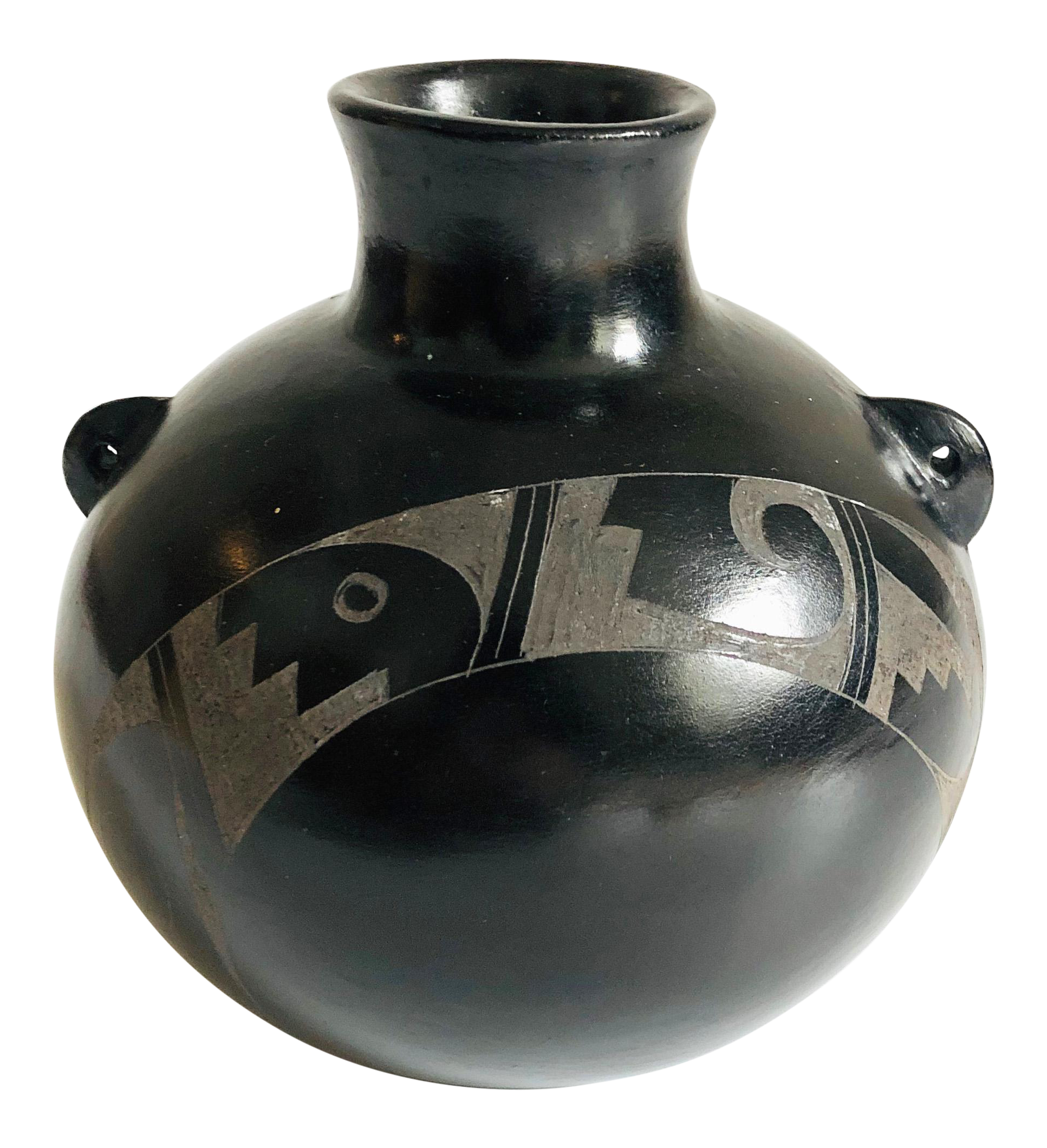 Vintage Black Mexican Pottery Vase Chairish