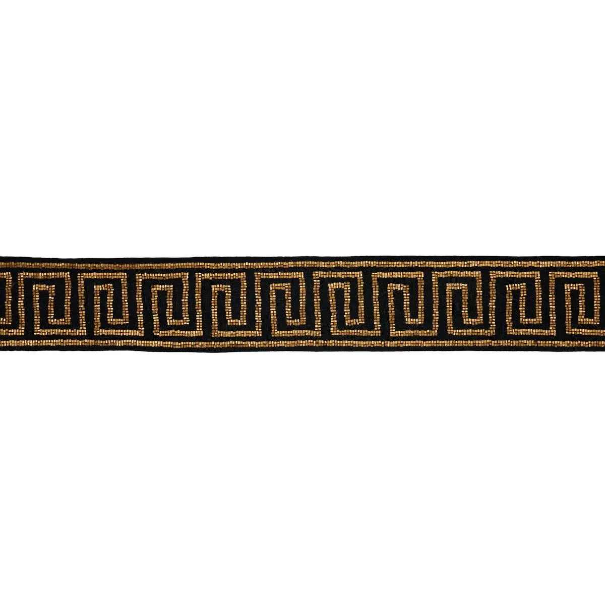 Schumacher Delphi Beaded Tape in Gold on Natural