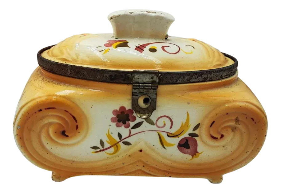 Art Deco Ceramic Chocolate Box, Czechoslovakia, 1920s