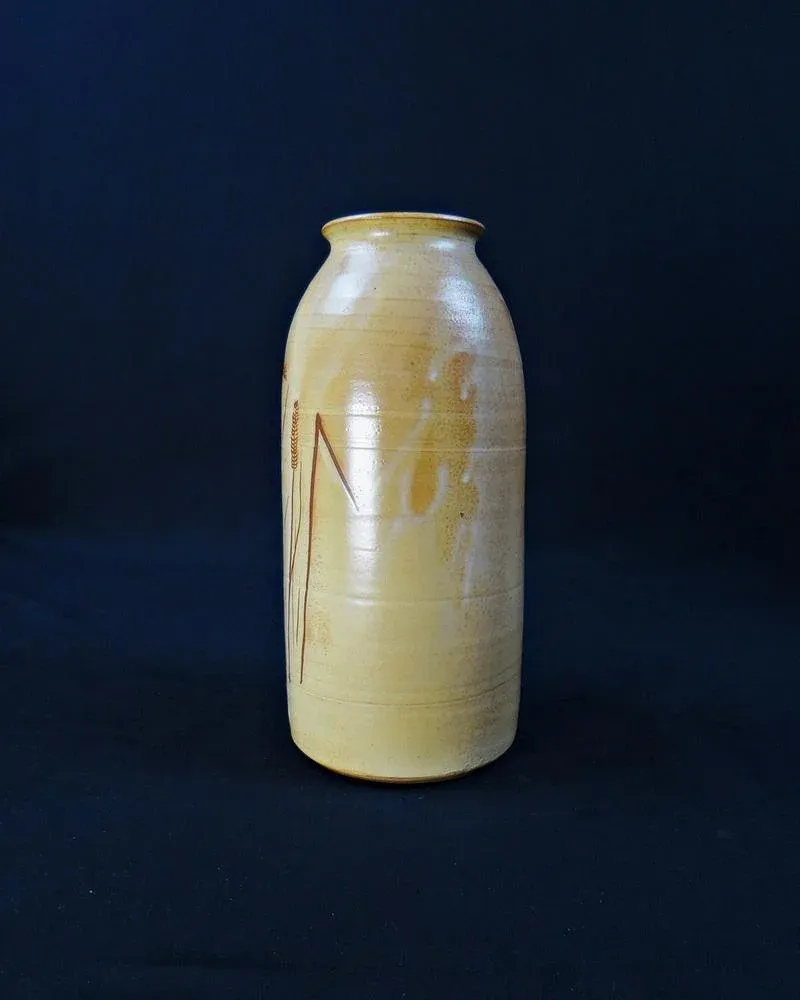 Stoneware Herbarium Vase from Poteries Dequeker Saint-Georges-La-Pouge, Creuse, France, 1970s
