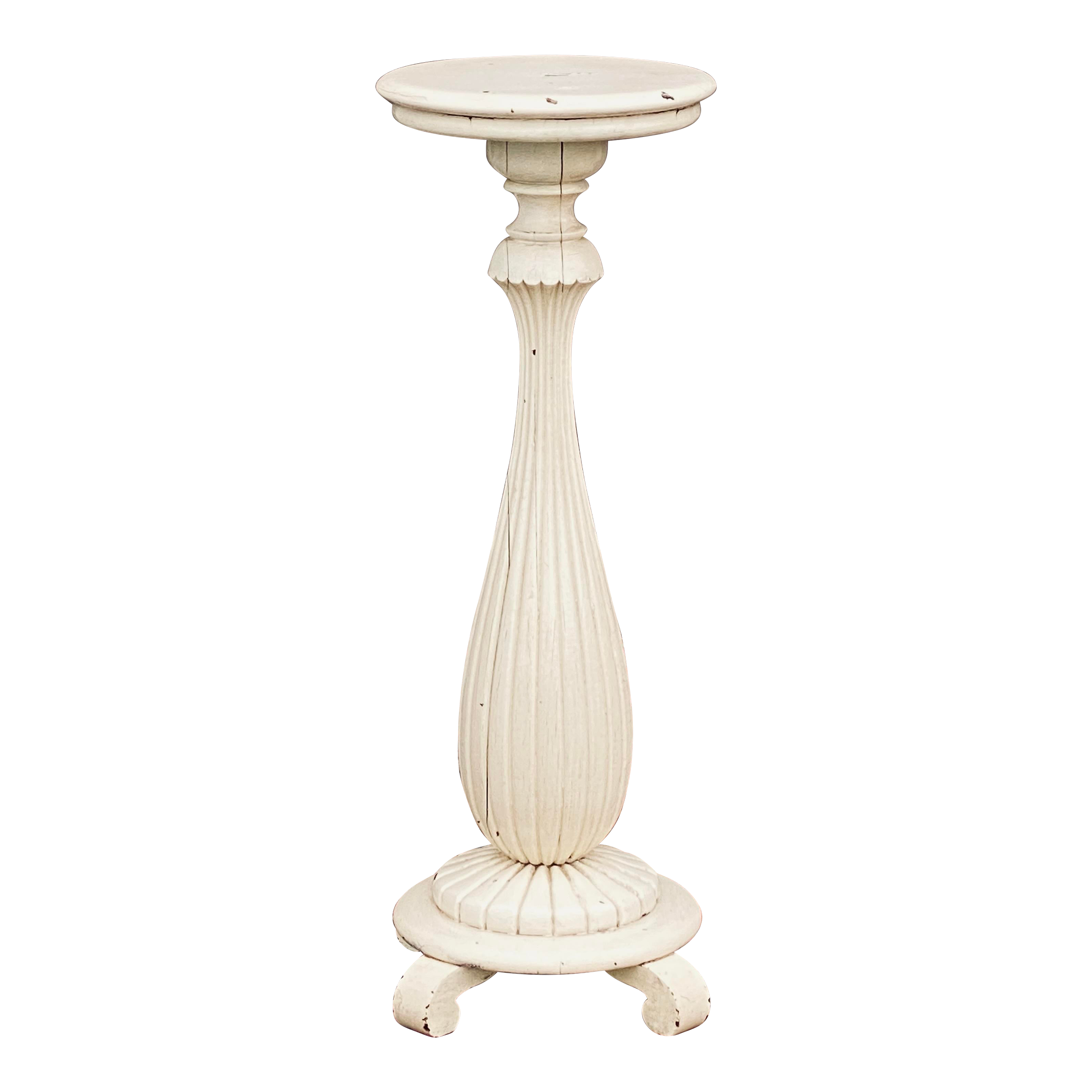 Antique Round Turned Oak Fluted Plant Stand Pedestal Chairish