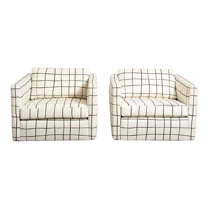 1970s A Pair of Knoll Pfister Club Chairs Chairish