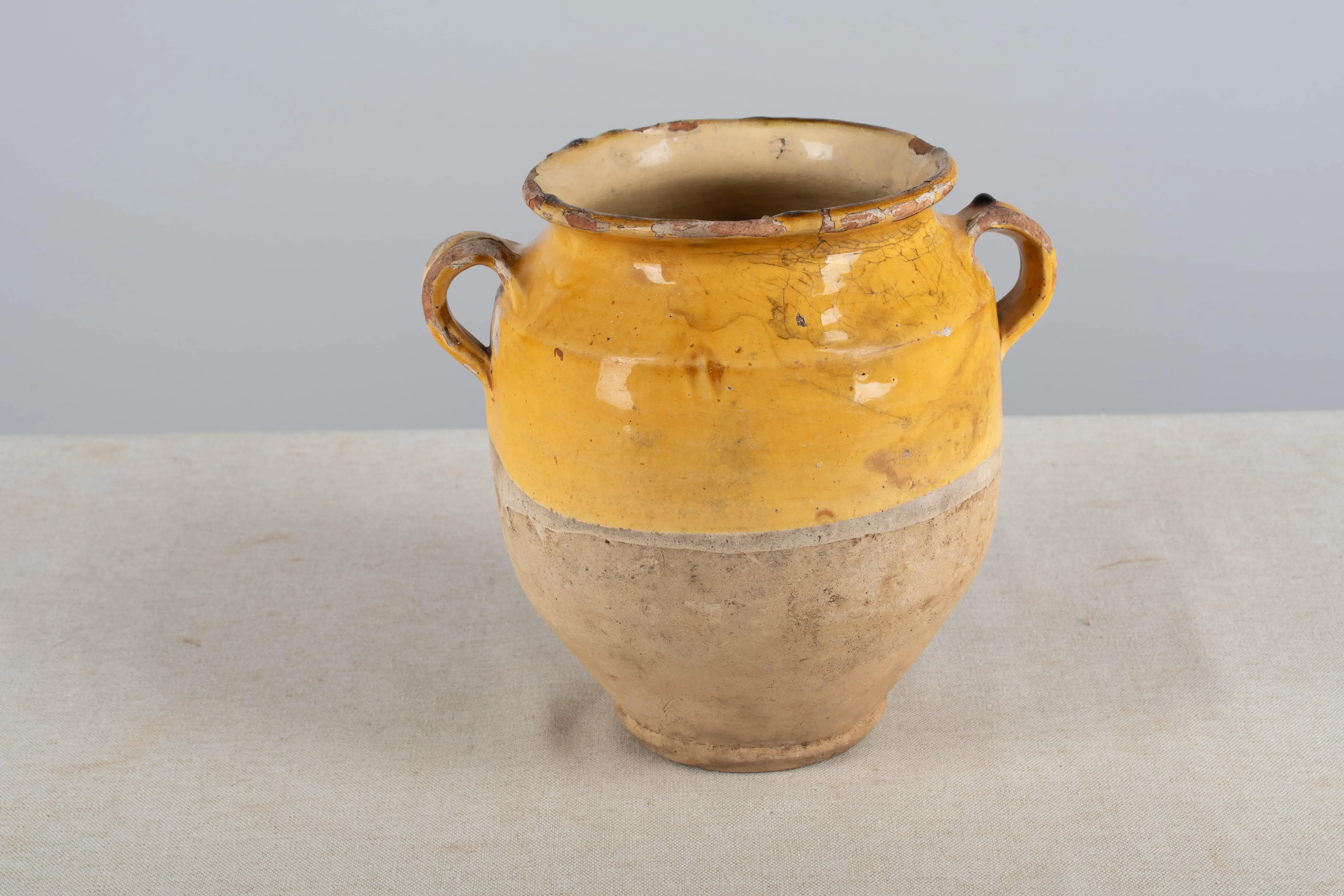 Early 20th Century French Pottery Yellow Glazed 8