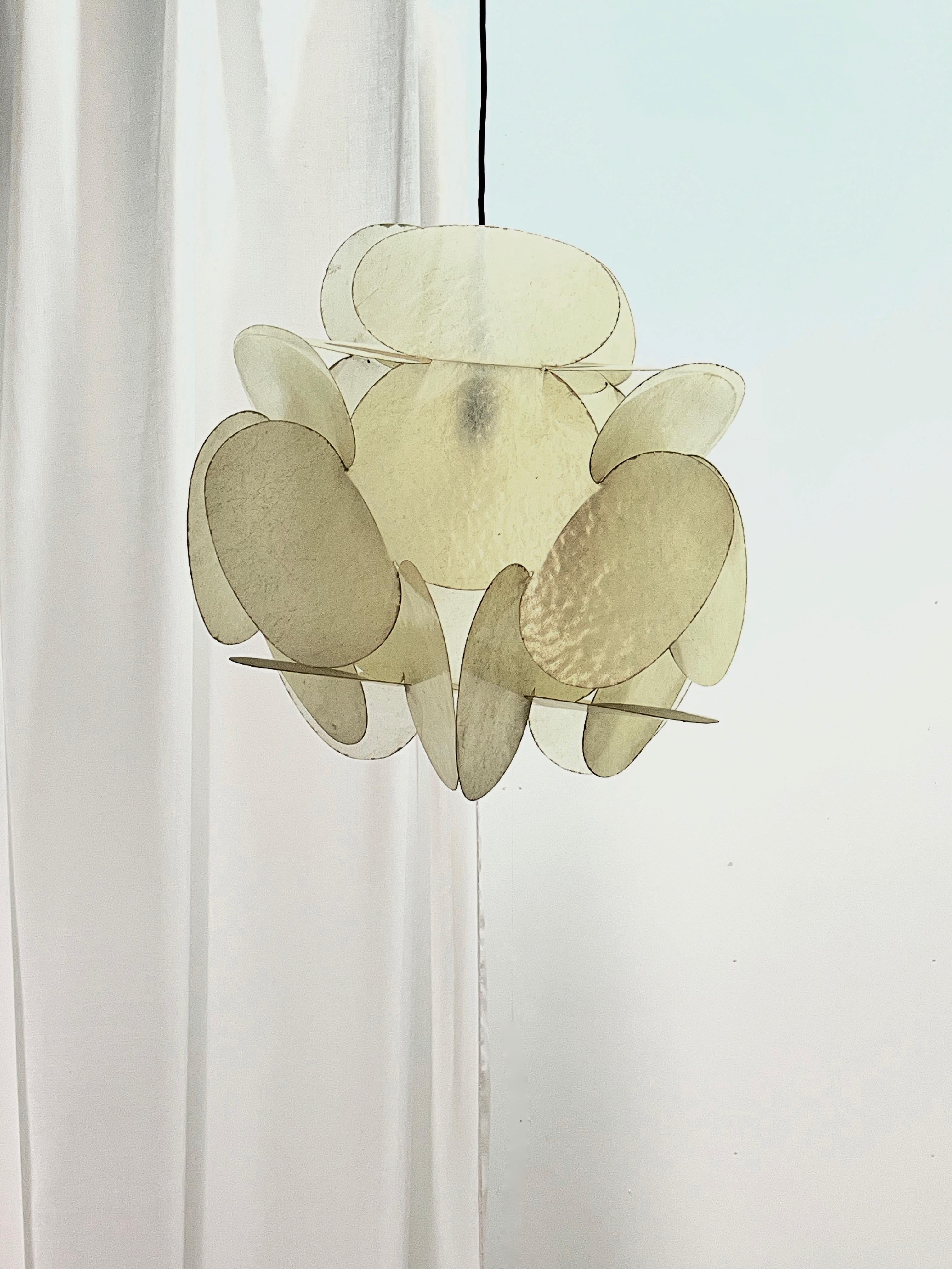Fiberglass Plan Pendant Lamp by Enrico Botta for Sundown, 1968