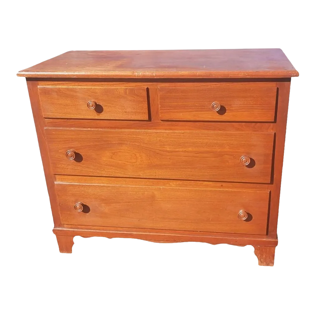 1930s Oak Chest of Drawers With Original Wood Drawer Knobs Chairish