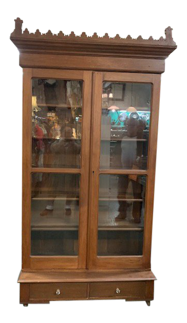 19th Century Gothic Revival Cabinet With Glass Door Chairish