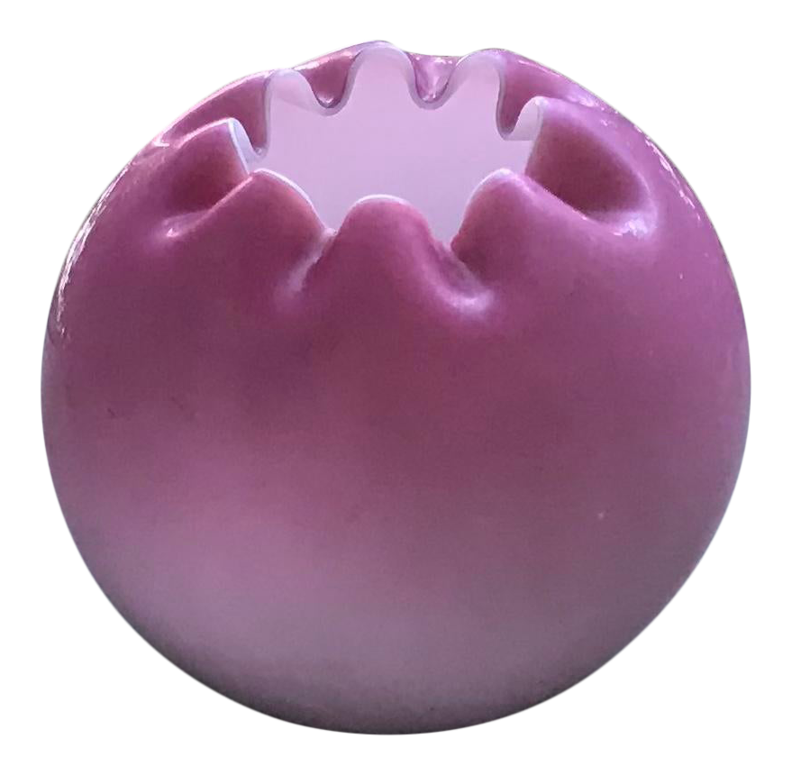 Antique Pink Satin Glass Round Vase Chairish