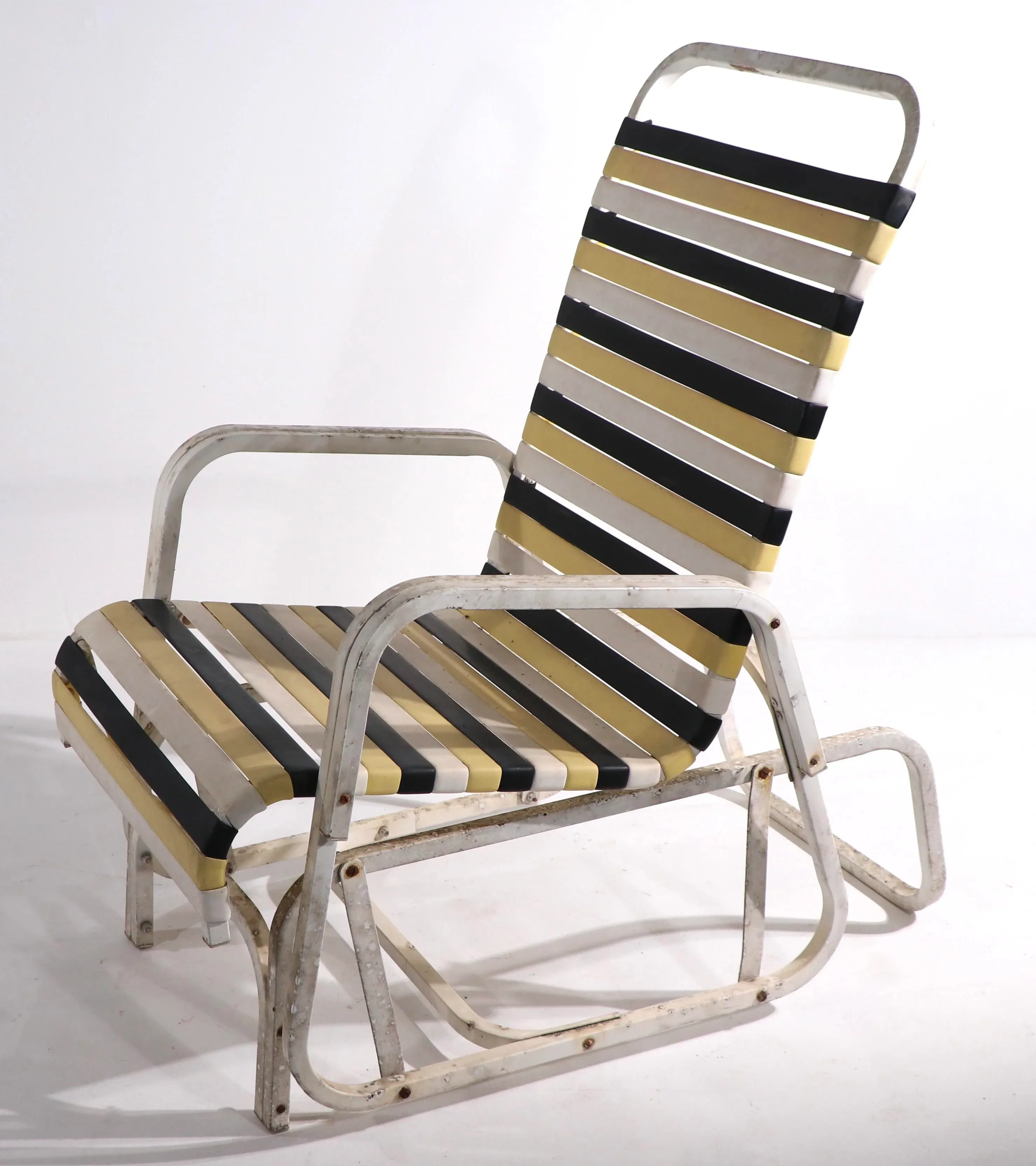 Vintage Patio Poolside Glider Chair in the Style of Brown Jordan