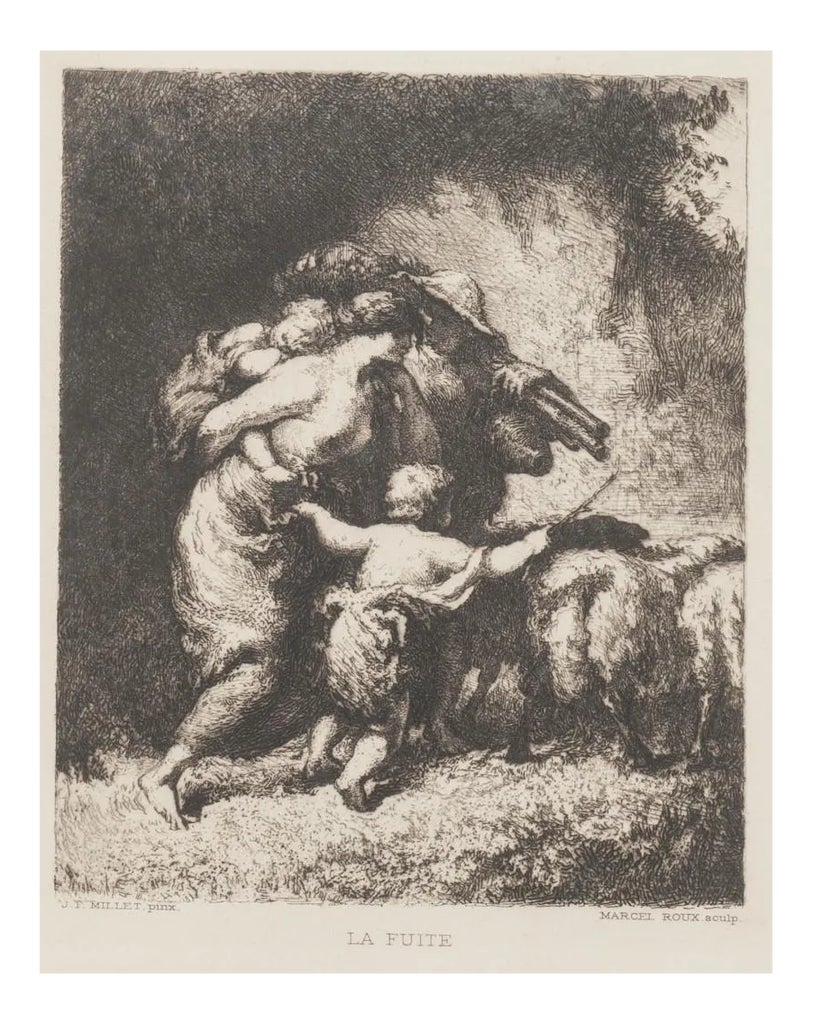 La Fuite Original Etching by Marcel Roux after J.F. Millet, 19th ...