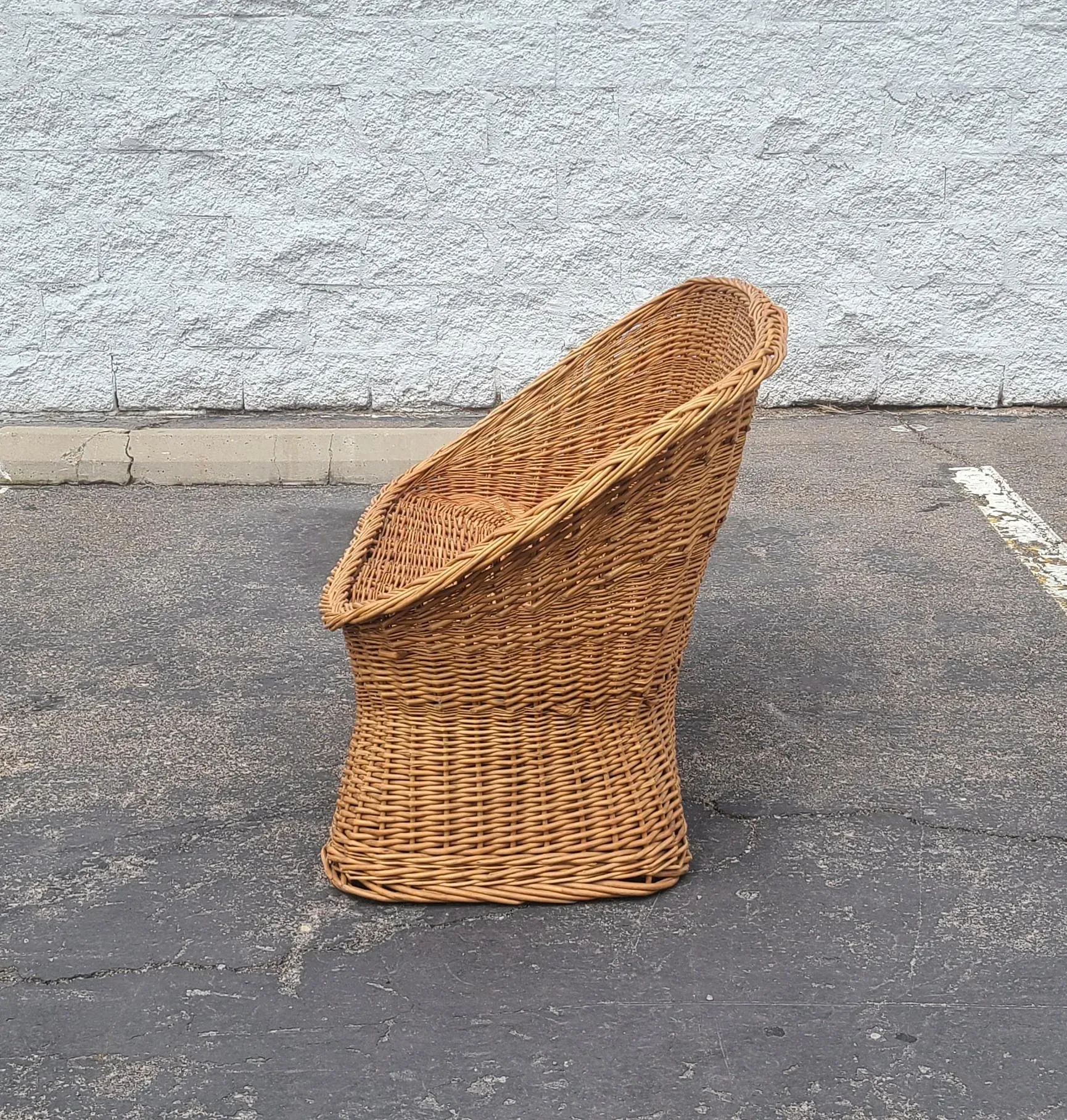 1980s Vintage Wicker Loveseat