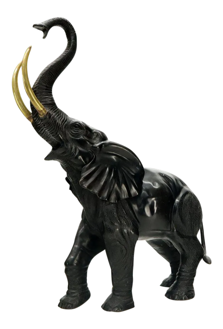 High Bronze Elephant Sculpture Chairish