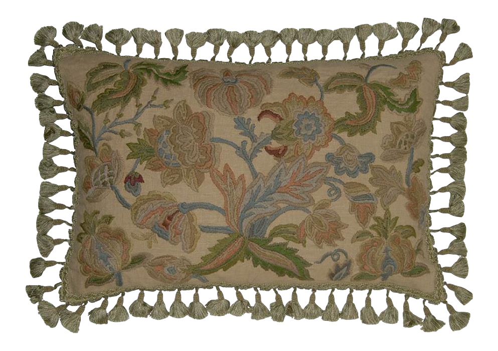 HandEmbroidered Throw Pillow Chairish