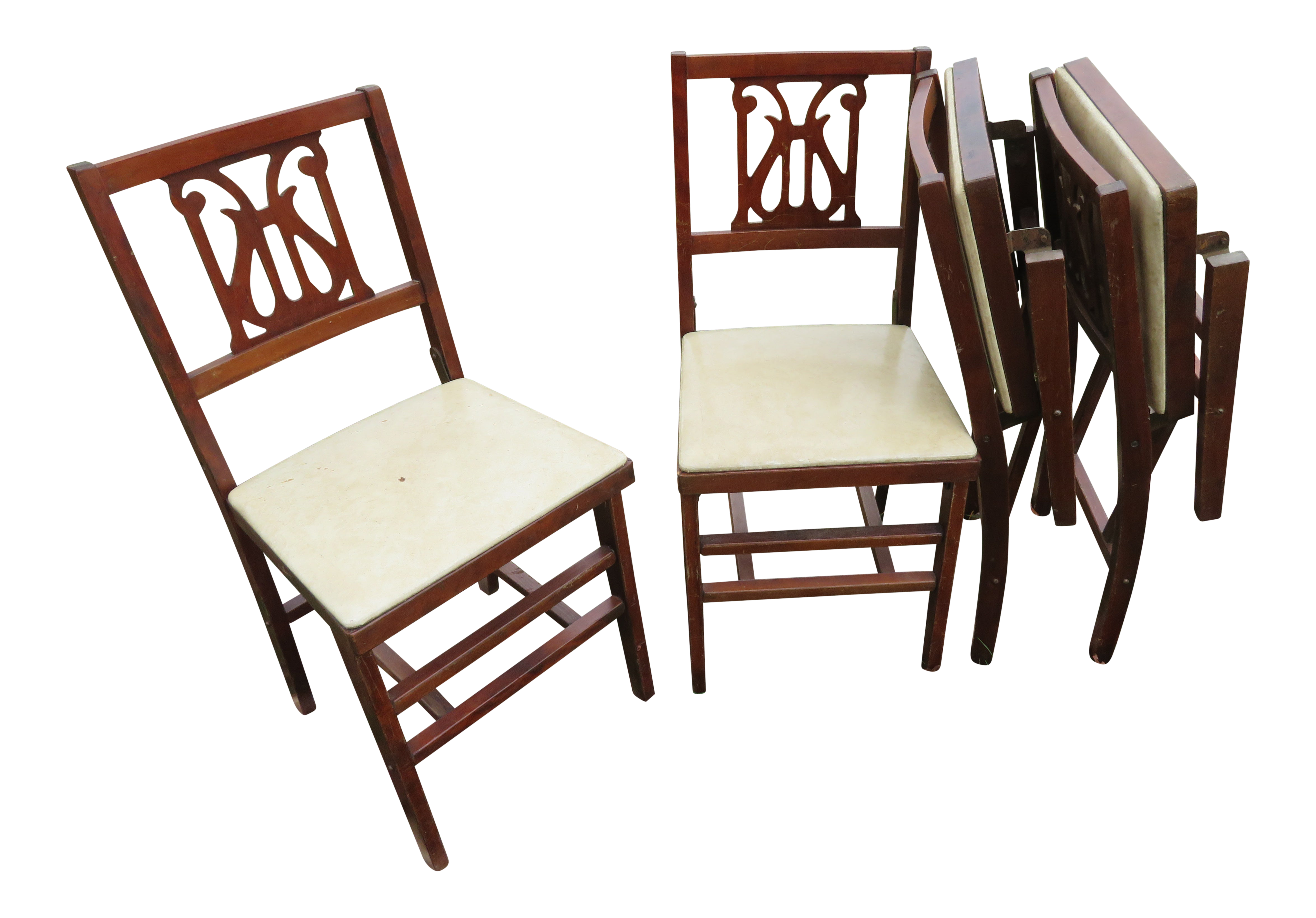 1950s Antique Folding Chairs Set Of 4 Chairish