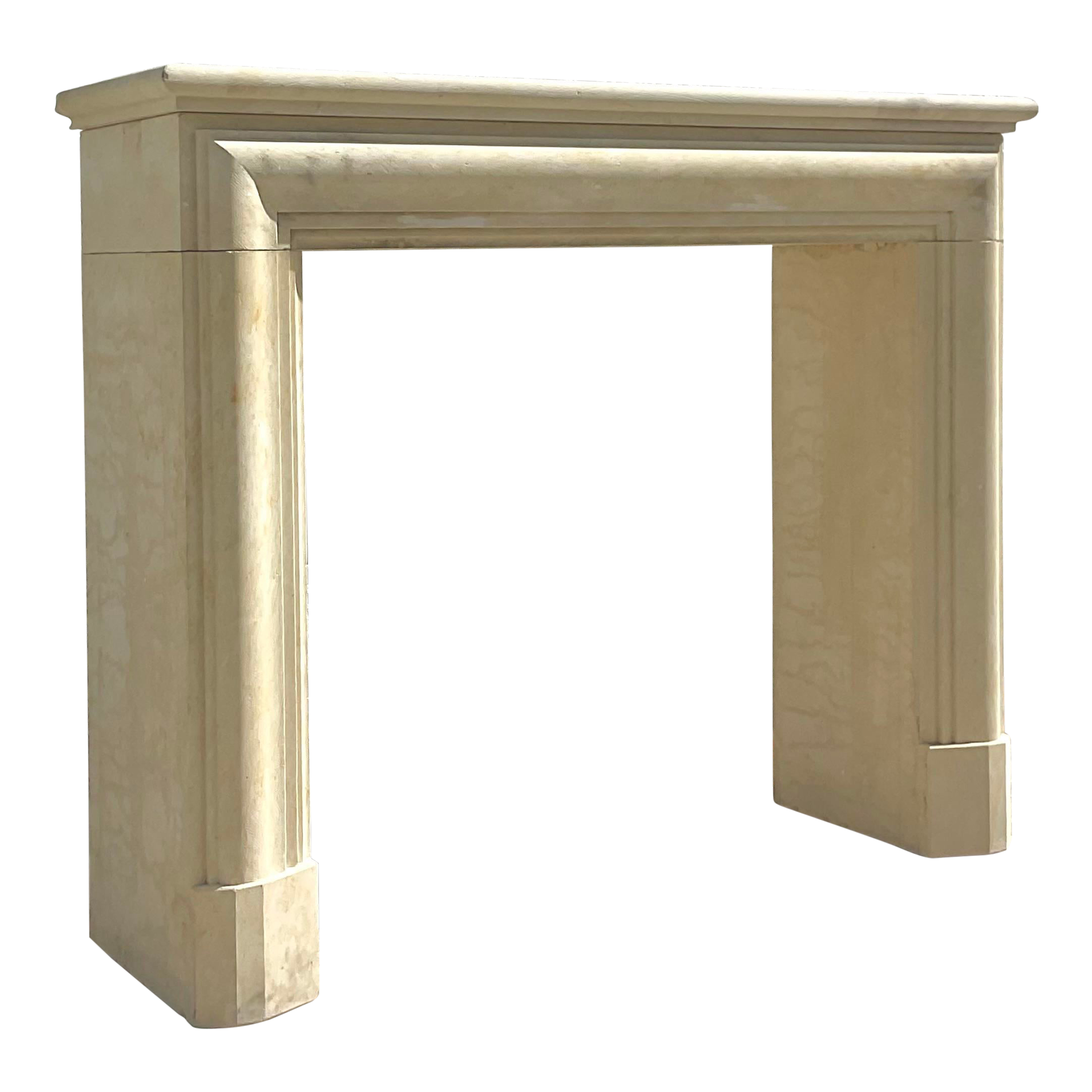 Vintage Contemporary Authentic Provence Limestone Fireplace Surround