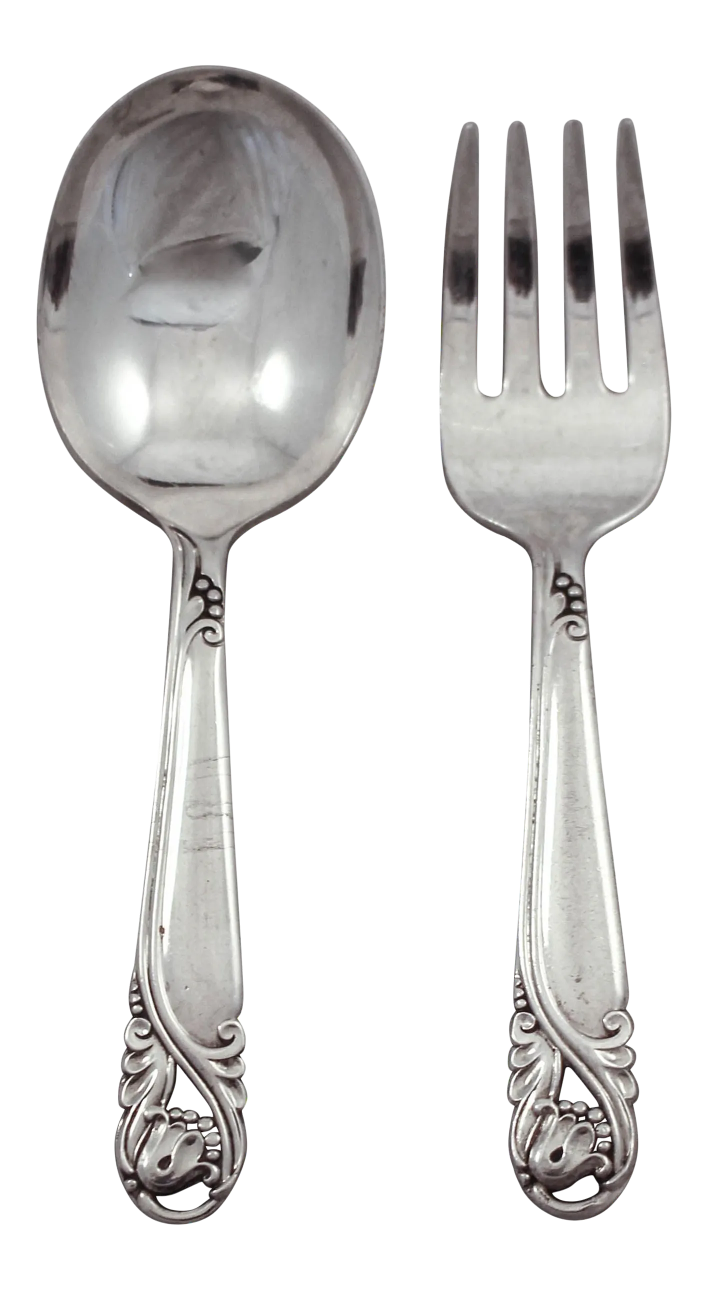 1940s International Silver Sterling “Spring Glory” Baby Fork & Spoon