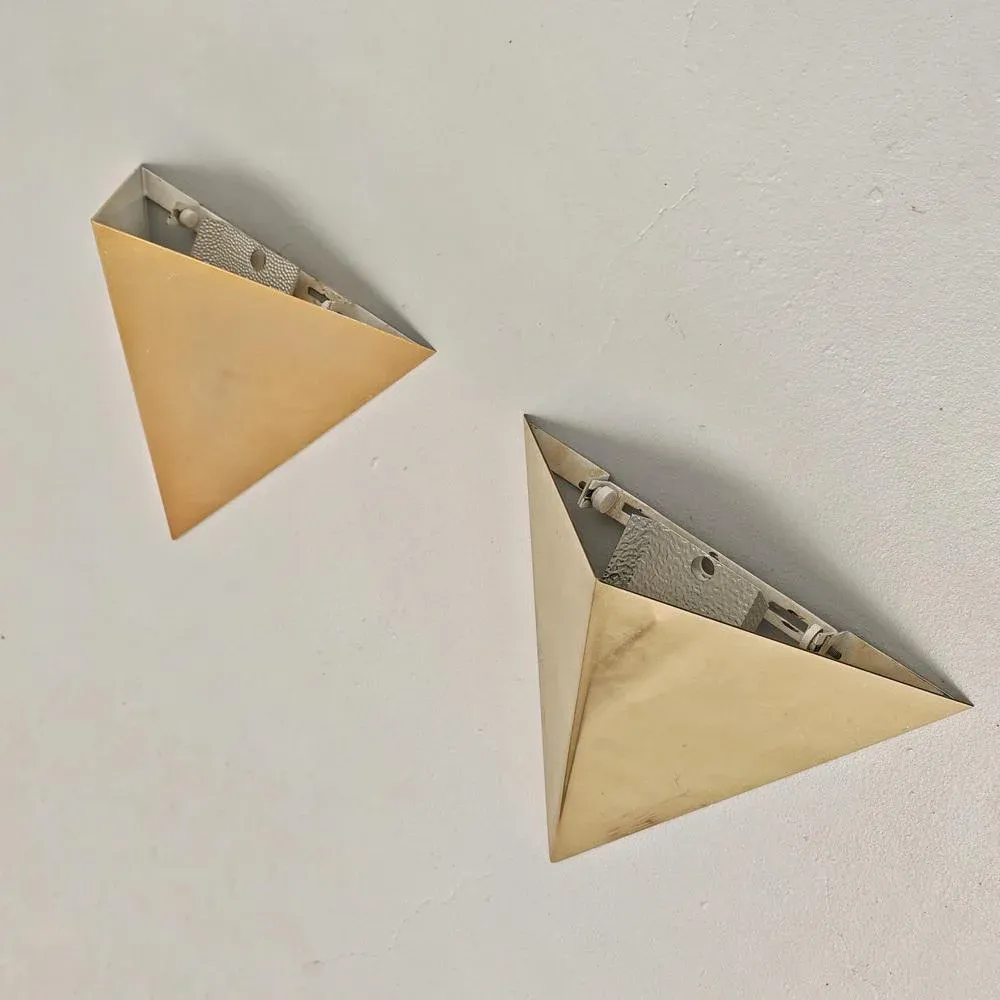 Wall Lamps in Brass, 1970s, Set of 2