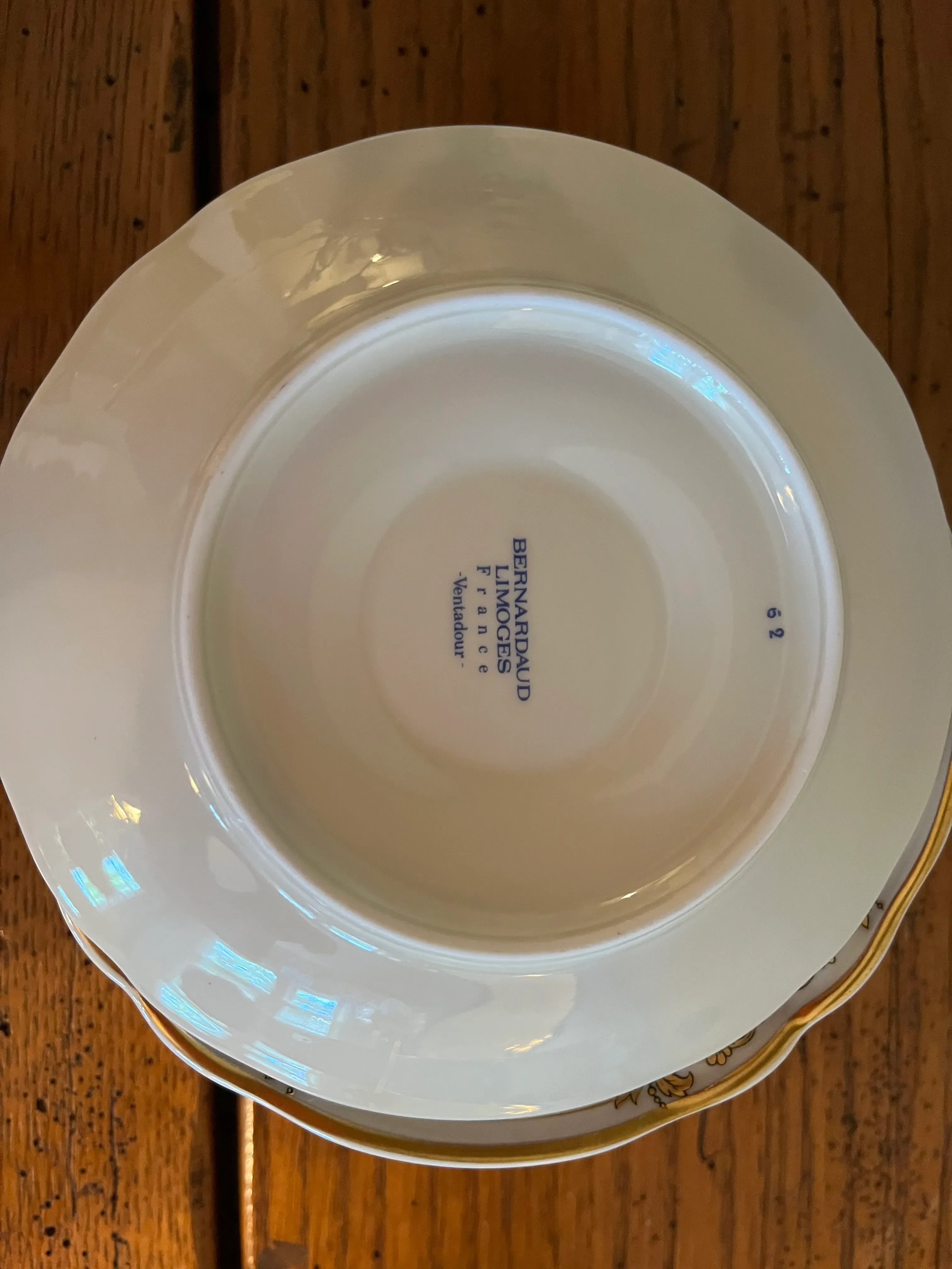 1980s Bernardaud Limoges Porcelain Ventadour Pattern Cups