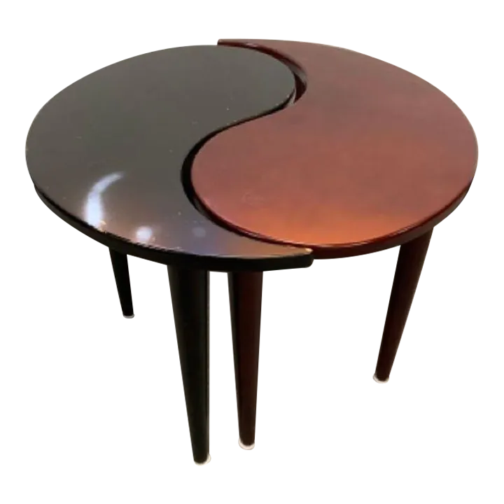1950s Vintage Modulus Yin Yang Side Table - Set of 2 | Chairish