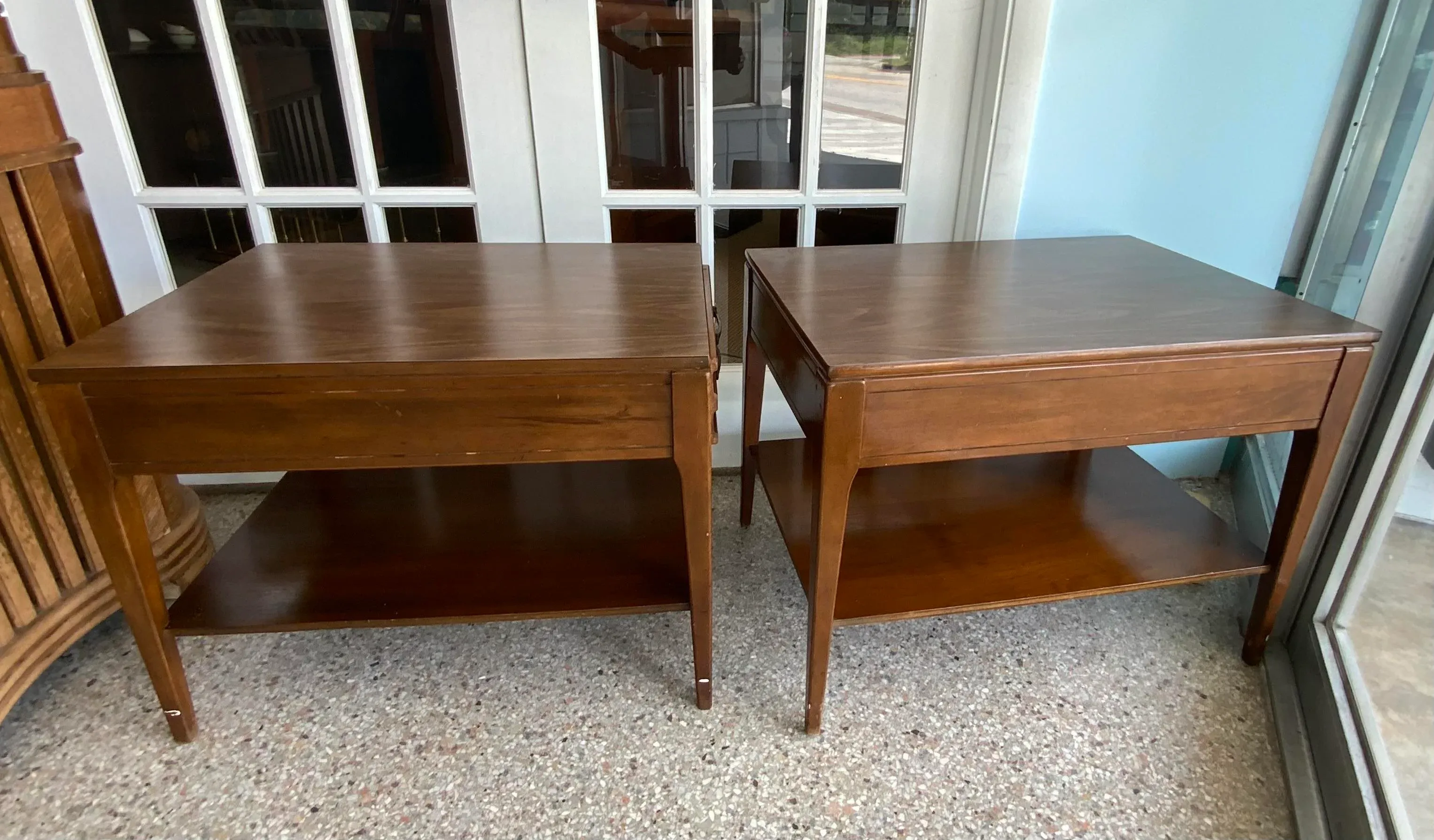 Mid 20th Century Mersman Mid Century Single Drawer End Tables - a