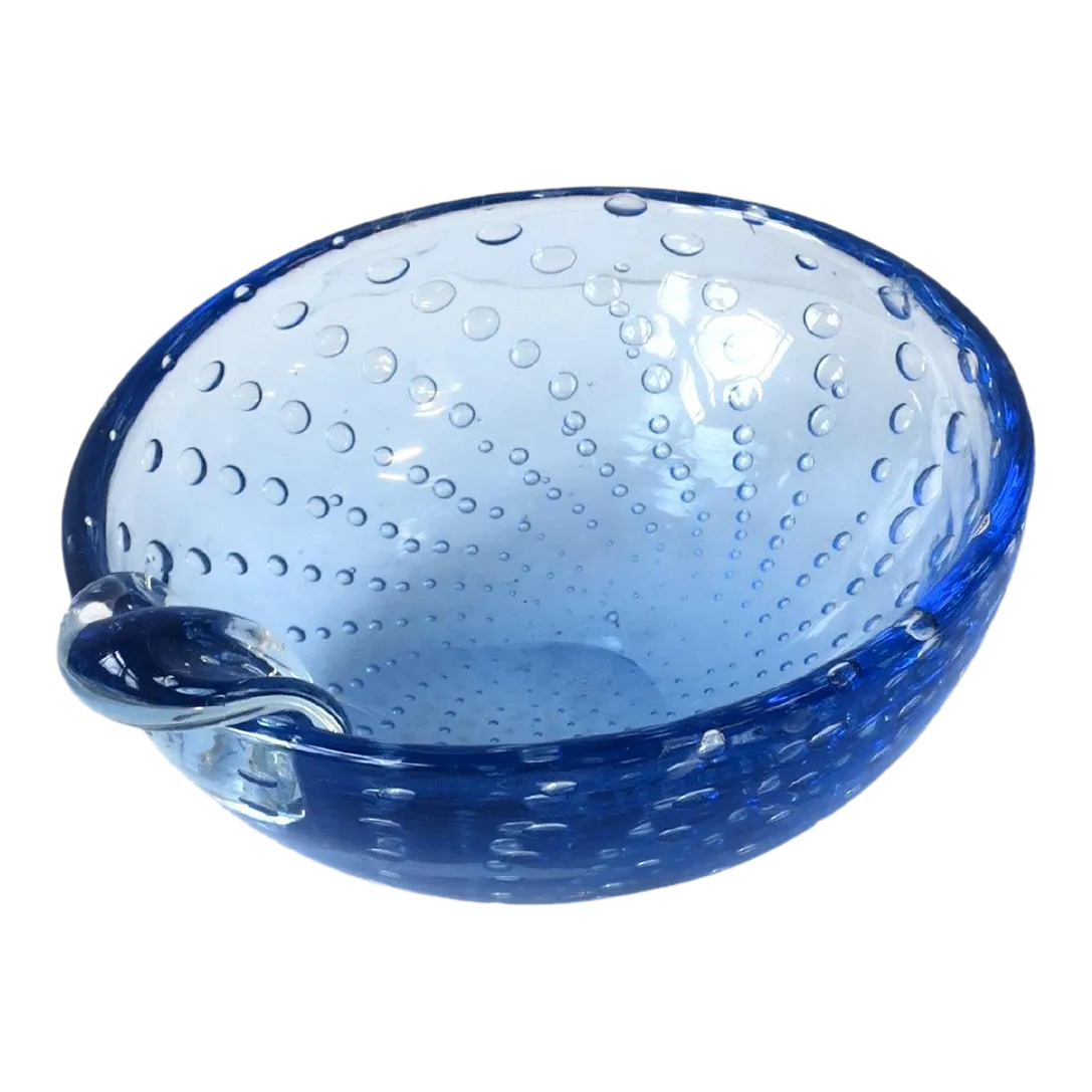 Italian Murano Blue Art Glass Bowl or Ashtray Chairish