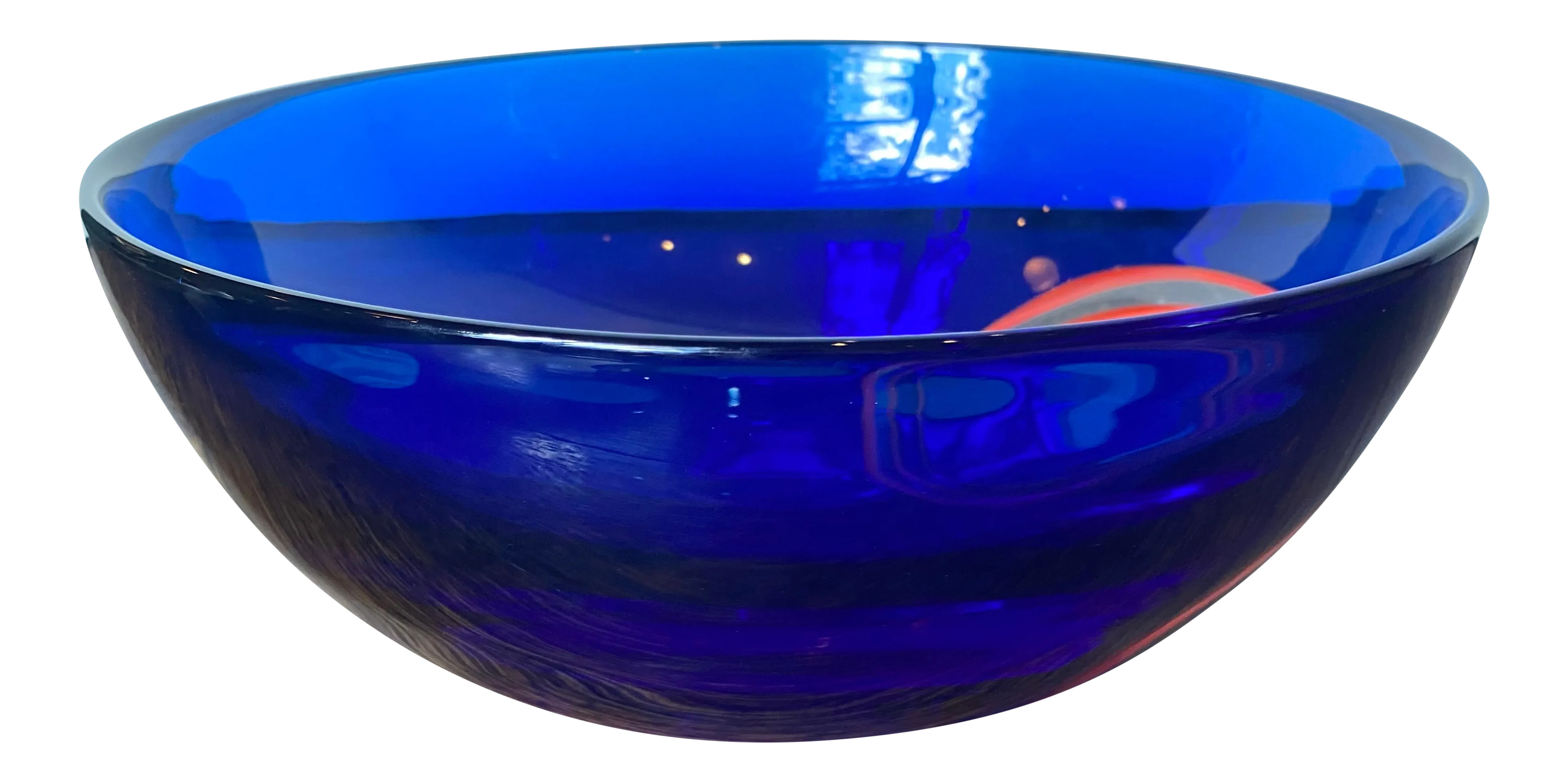 Archimede Seguso Murano for Tiffany Blue Art Glass Bowl With Cut