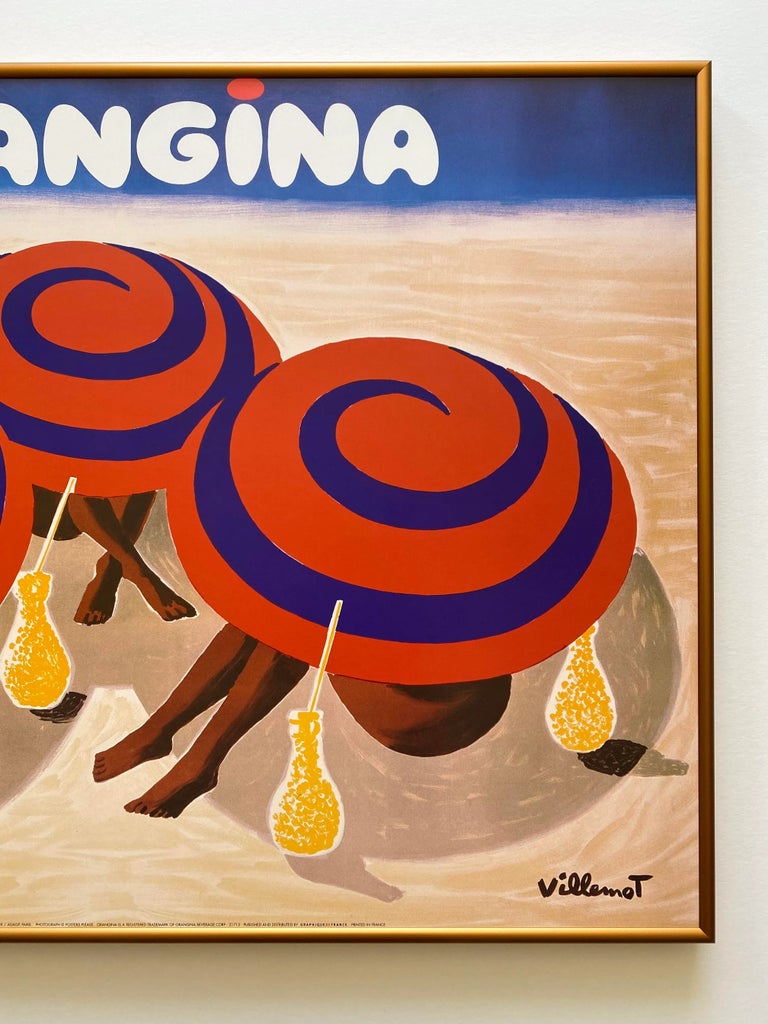 Affiche Lithographie Bernard Villemot Campari - Reproduction Vintage Signée - Format 66,1x47 Cm