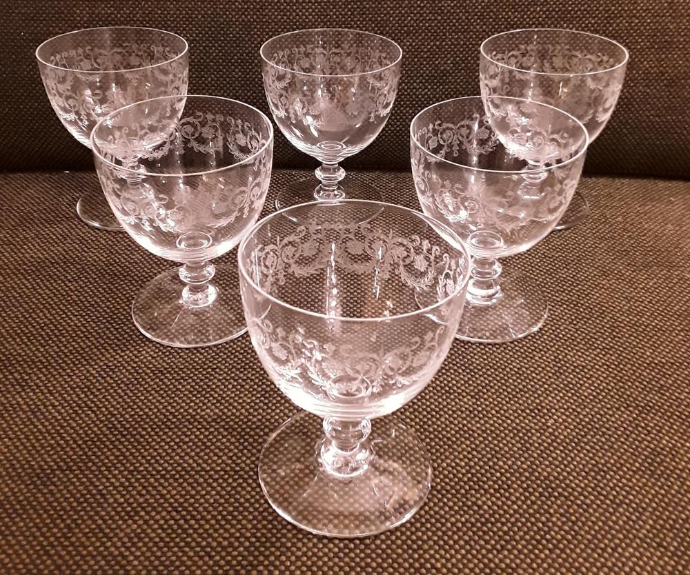 Baccarat Bourgogne Base クリスタルガラス French Crystal Glass Wine Glasses from Baccarat, 1970s, Set of 6