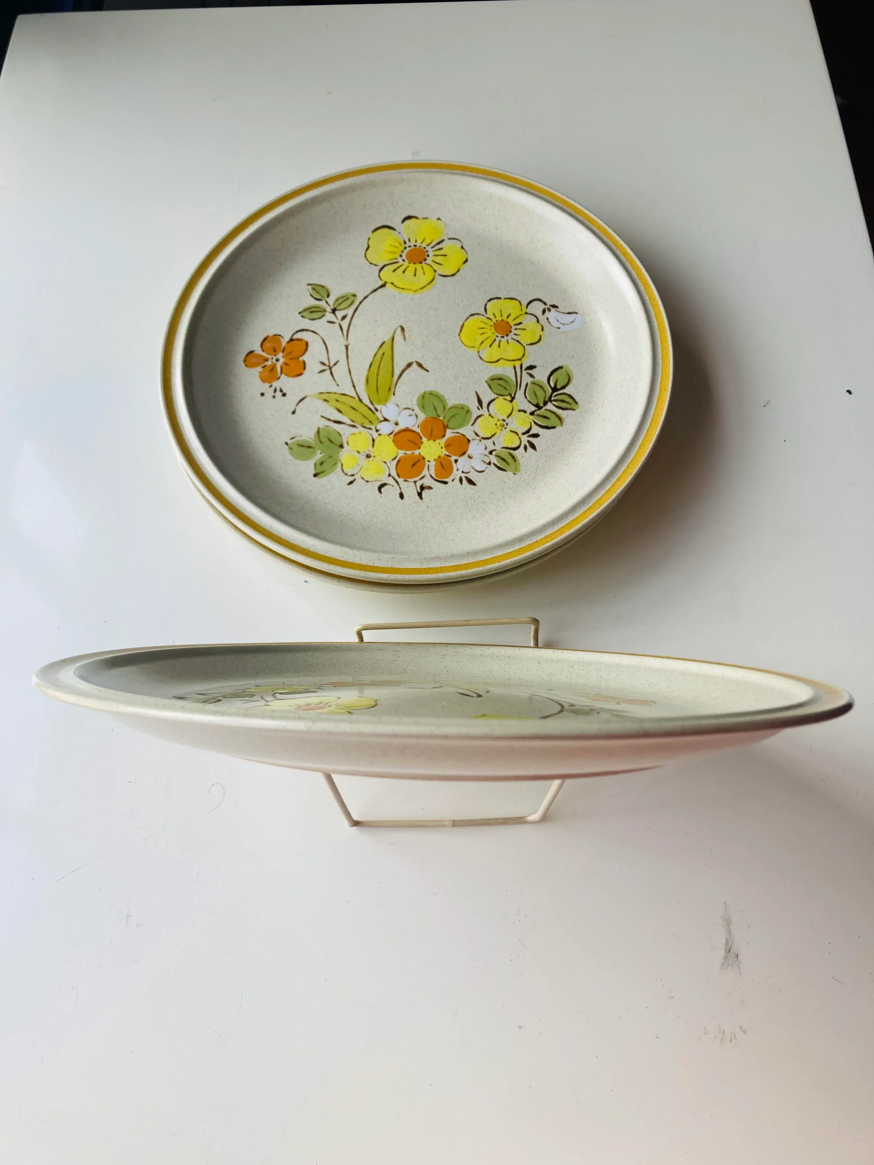 Dinnerware Set Hearthside Garden Festival Plates 1970's Hearthside