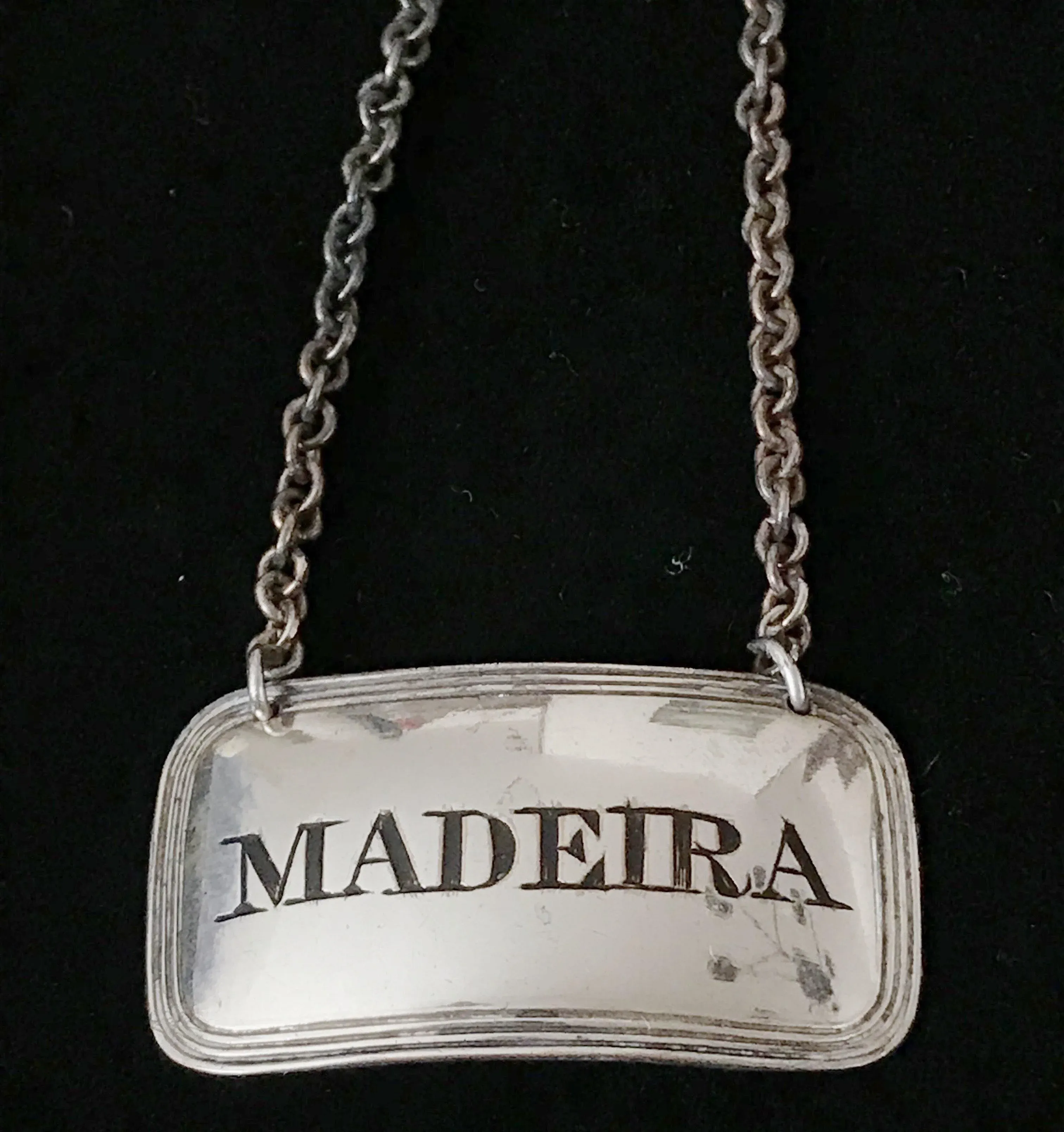 Set of 3 British Silver Sheffield Wine/Liquor Labels Circa 1810: Port, Sherry and Madeira