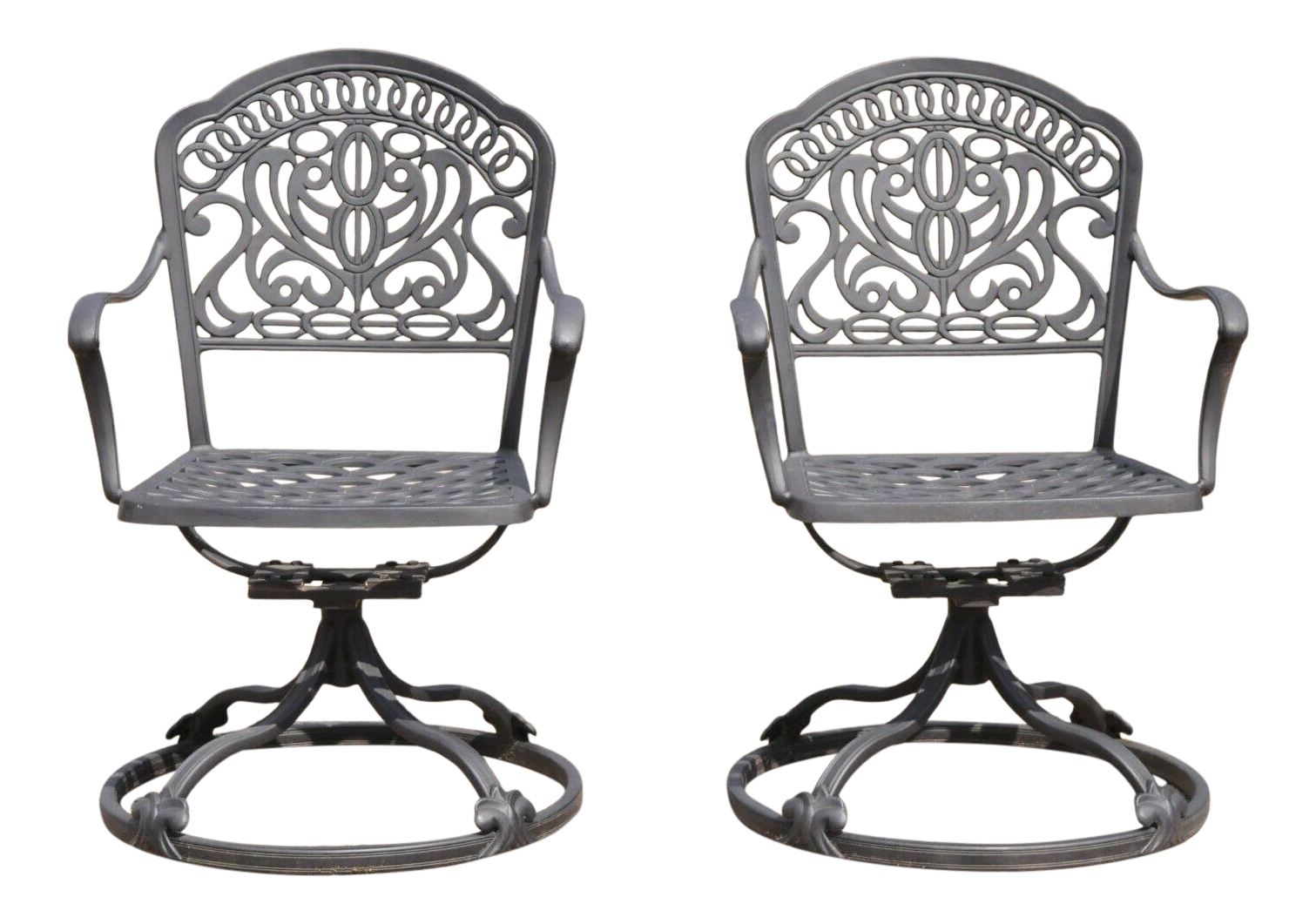 Hanamit Tuscan Swivel Rocker Cast Aluminum Patio Dining Chair a Pair