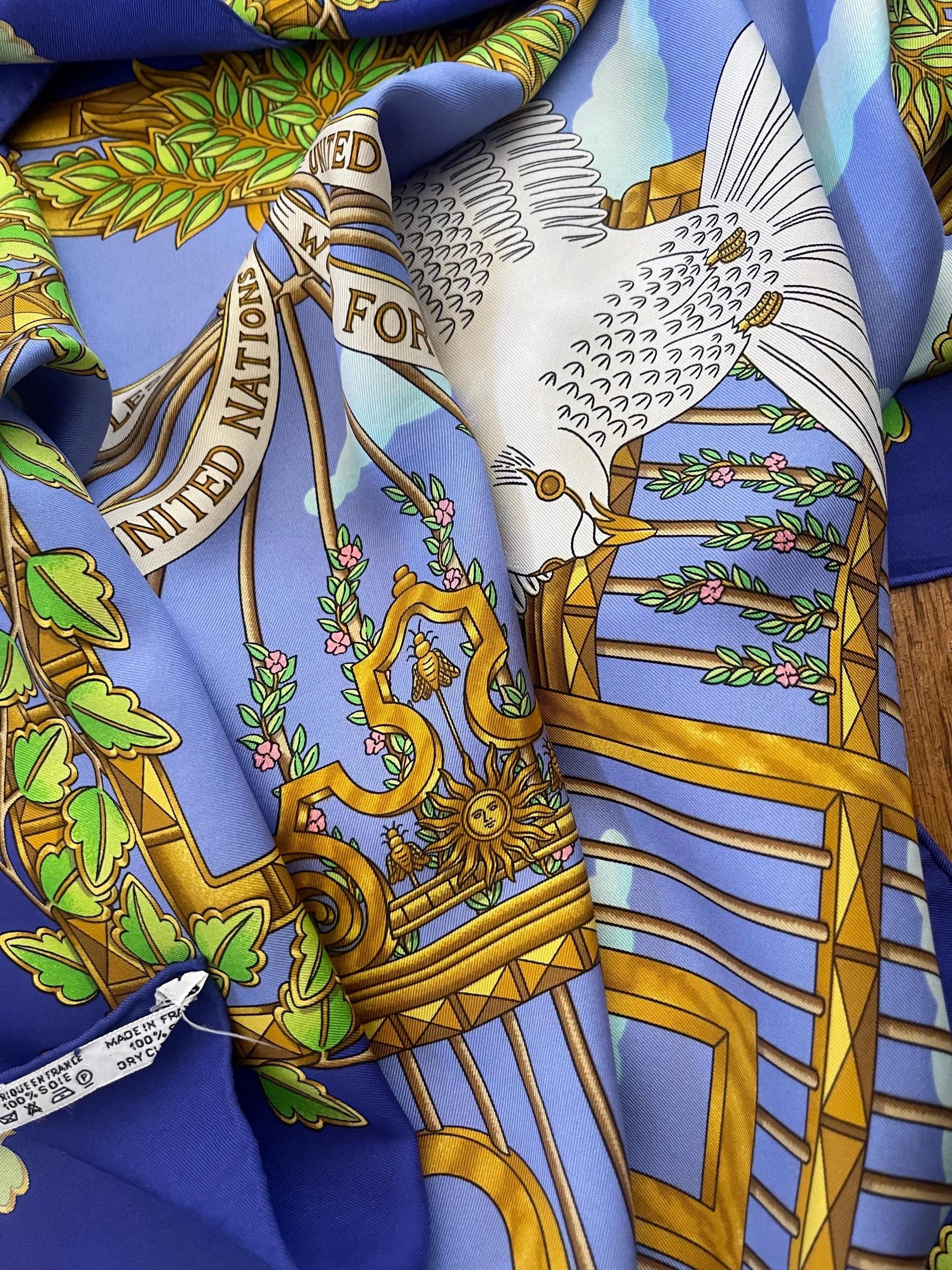 Hermès « Envol United Nations » Silk Scarf 1995 | Chairish