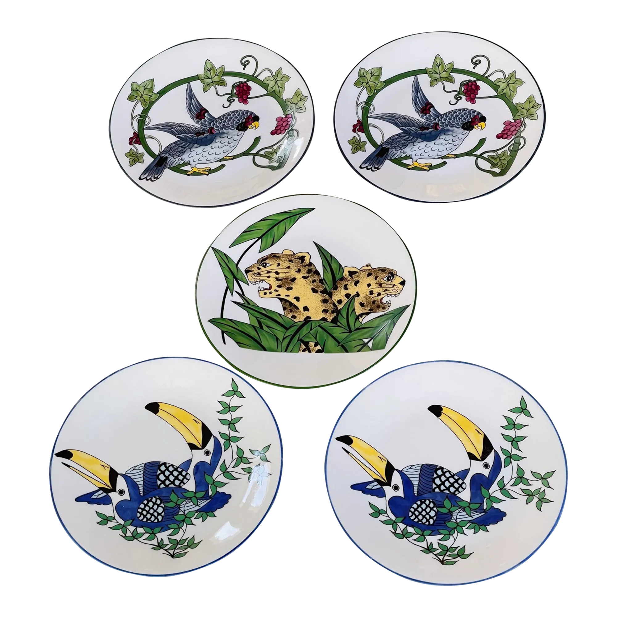 2000s Philippe Deshoulieres Limoges France Bread and Butter Plates - Set of 5