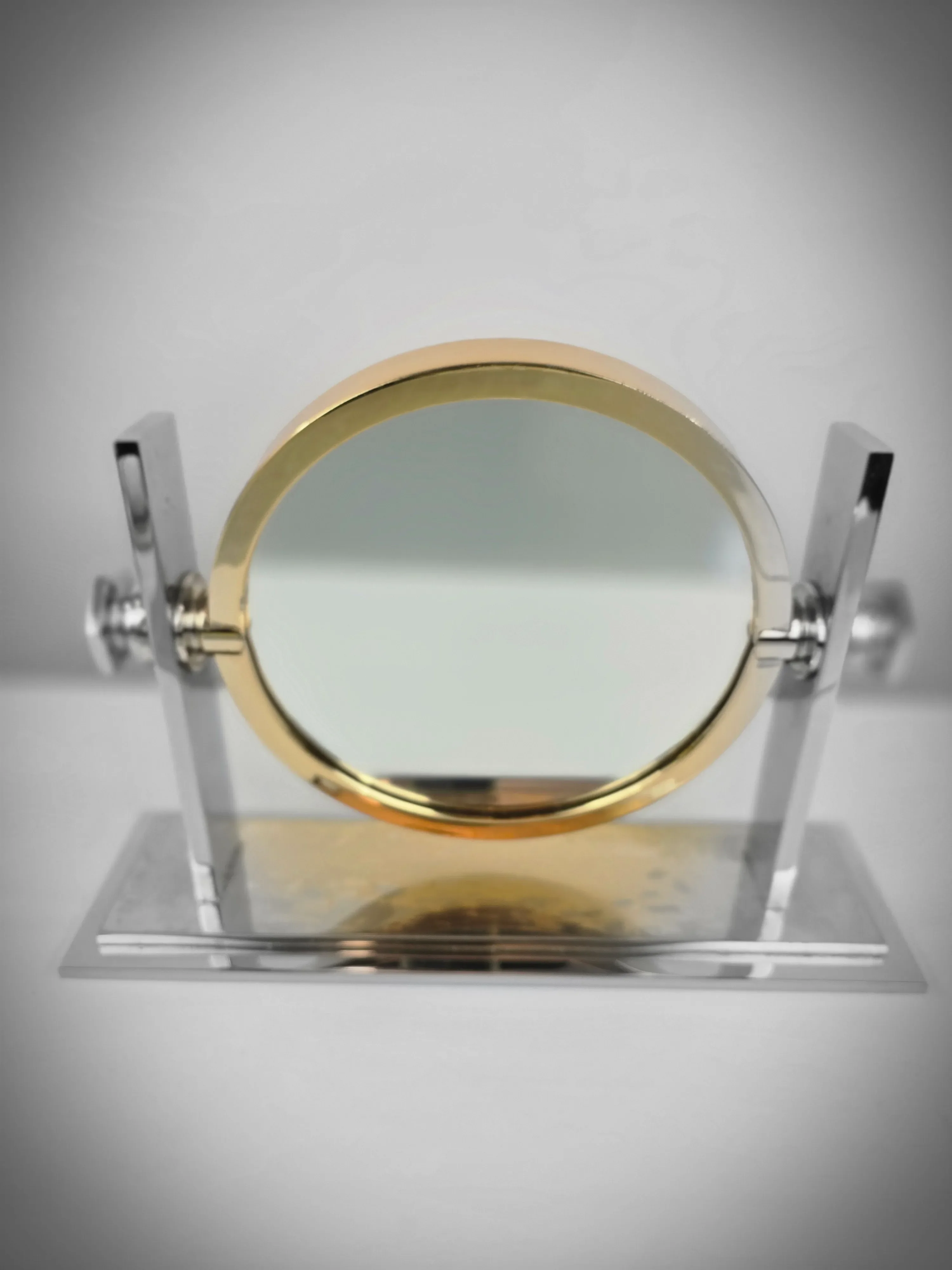 Mid 20th Century Karl Springer Attributed Tabletop Vanity Mirror - Small