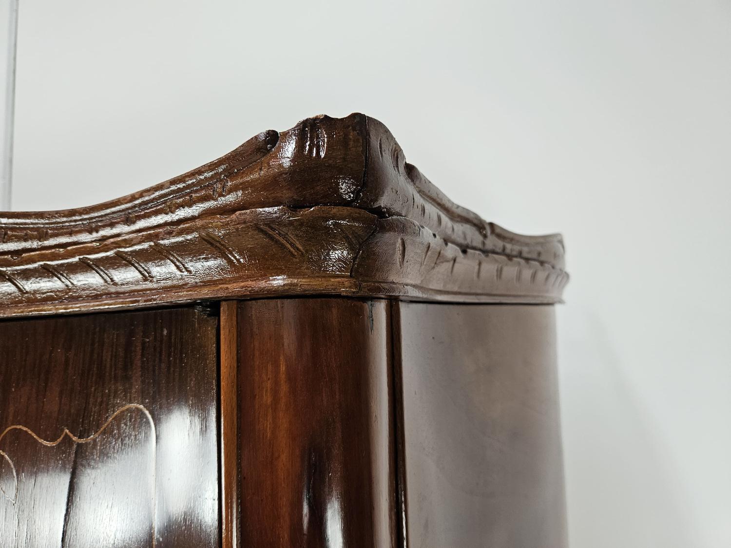 Chippendale Style Walnut and Maple Wardrobe, 1930