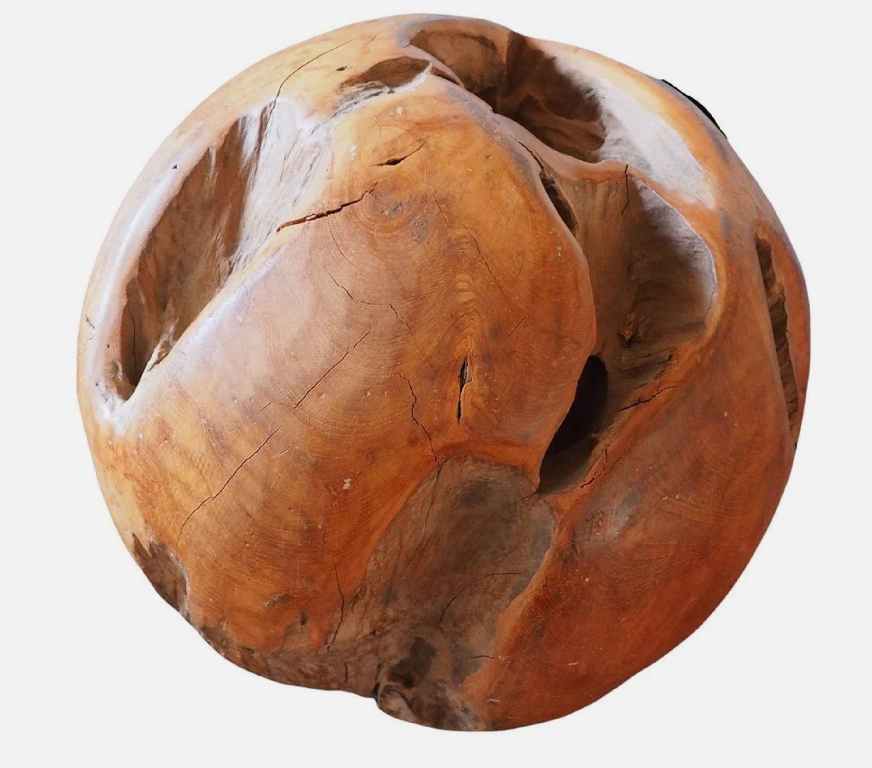 1960s Large Hand Carved Wood Burl Sculpture 17\