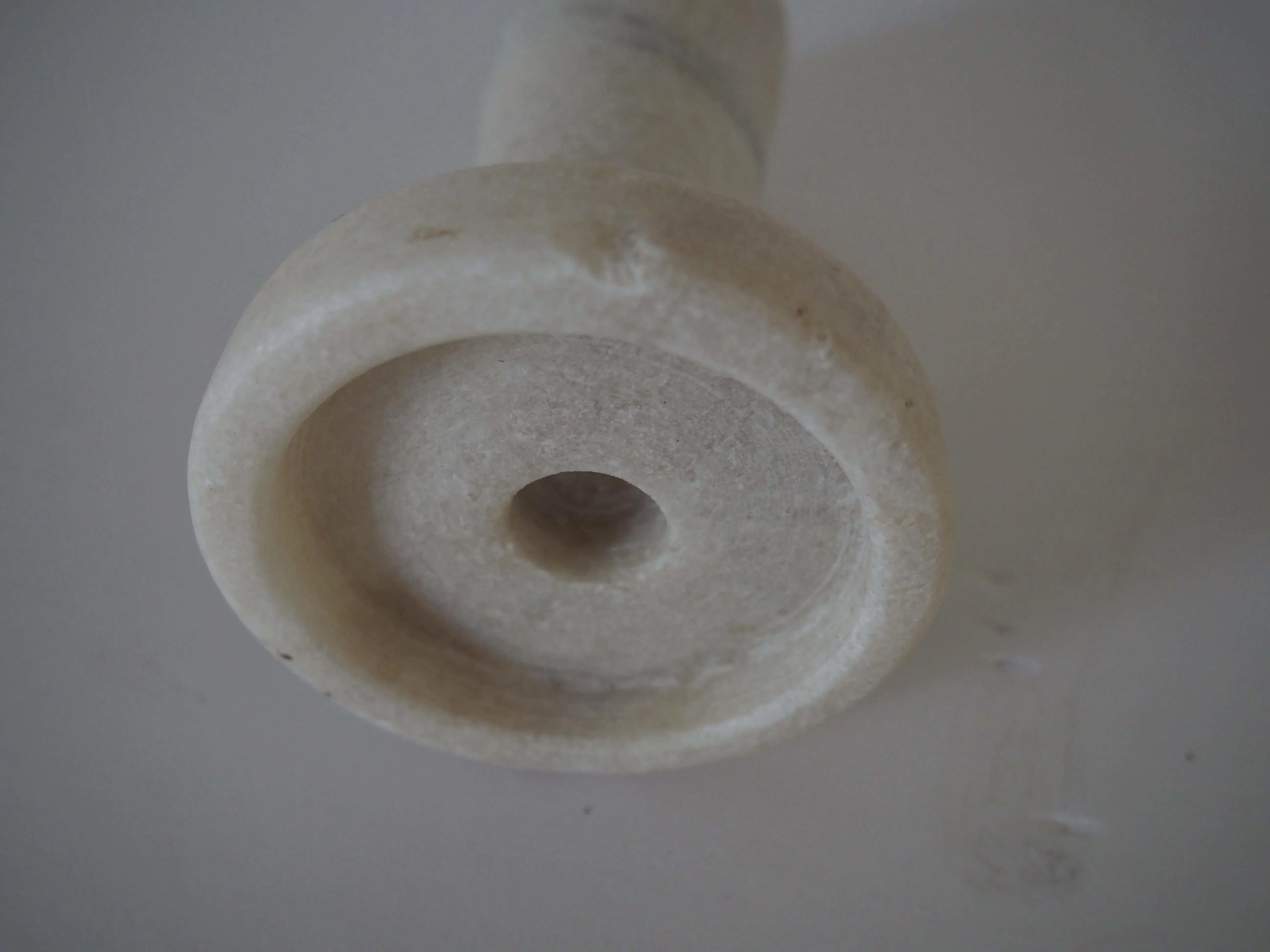 Noir Small Aleka Hand-Carved Grey Marble Candleholders - Set of 4