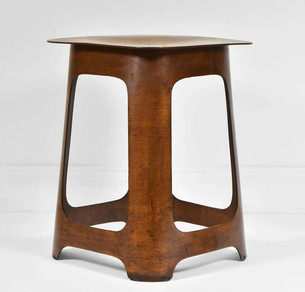 Venesta Stool in Plywood from Isokon, 1930s | Chairish