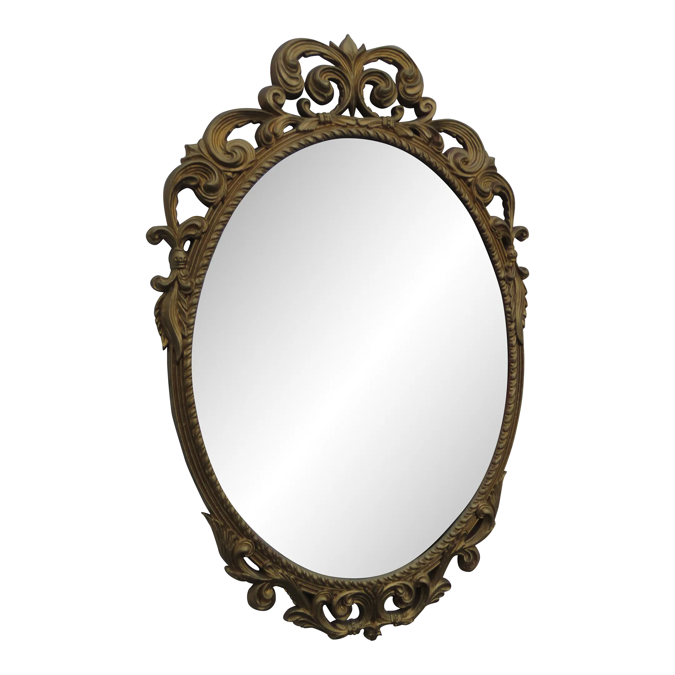 French Carved Painted Gold Wall Dresser Bathroom Vanity Mirror | Chairish