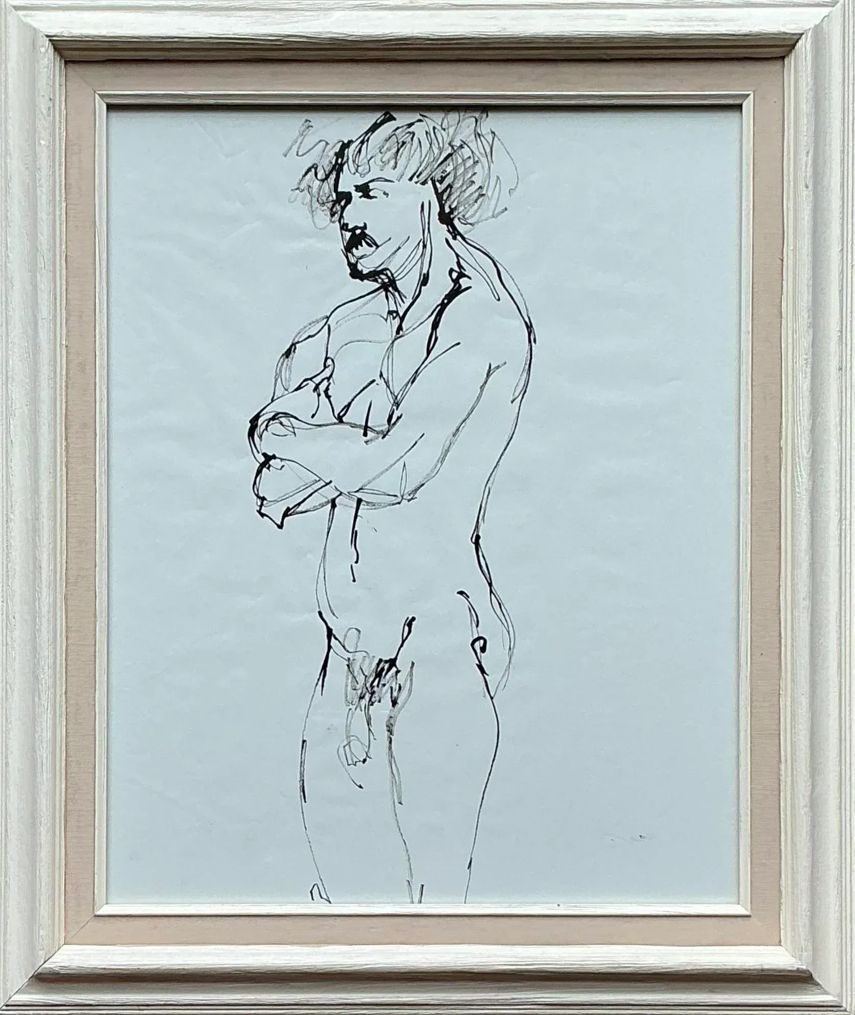 Vintage Boho Original Ink Sketch on Paper