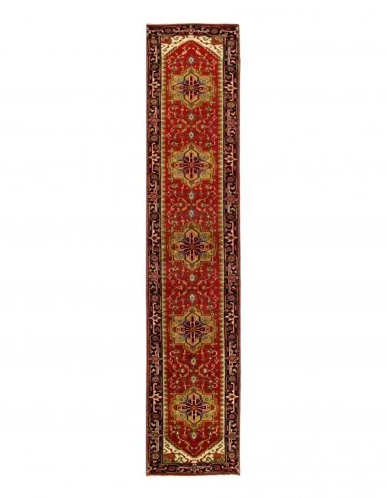2020s Rust Fine Hand Knotted Serapi Runner