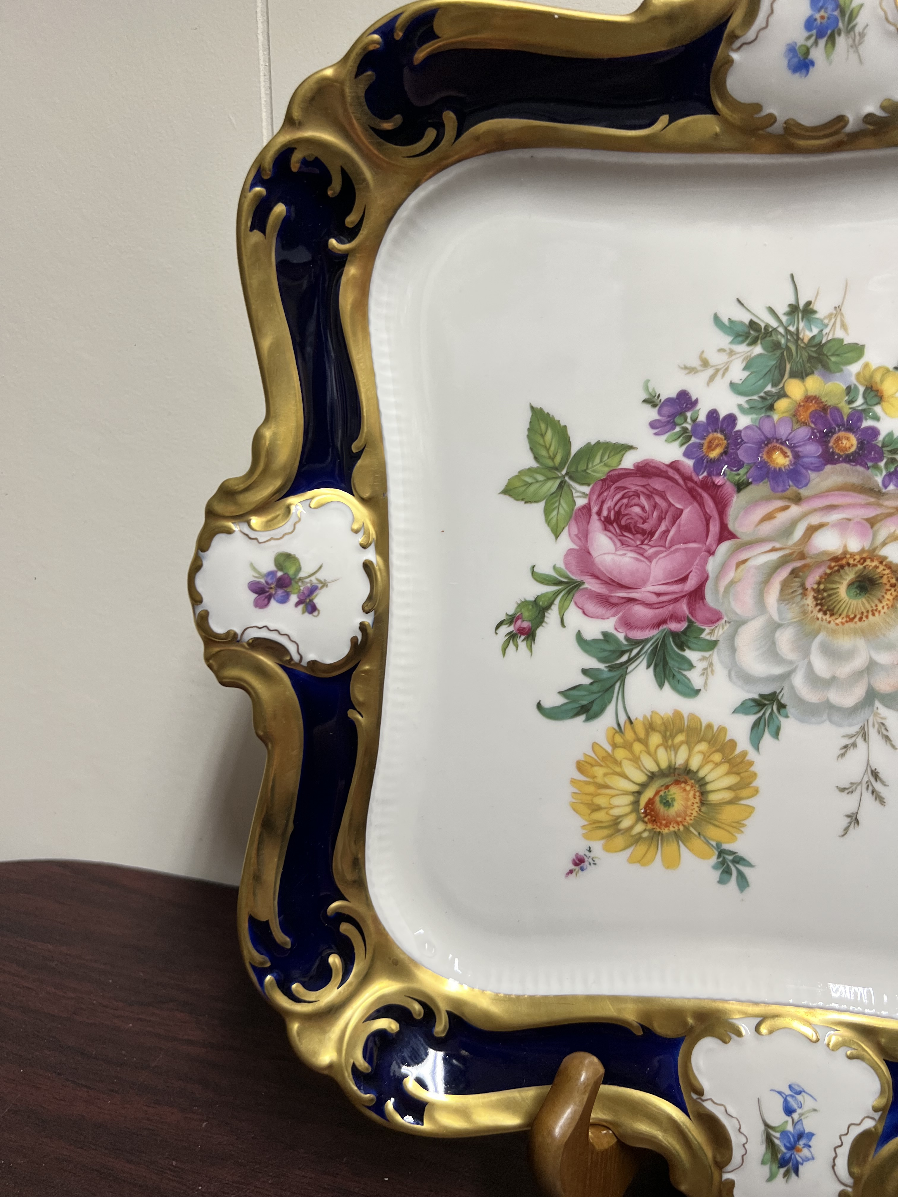 リンドナーコバルトフラワー リンドナー ケーキプレート20cm レジ