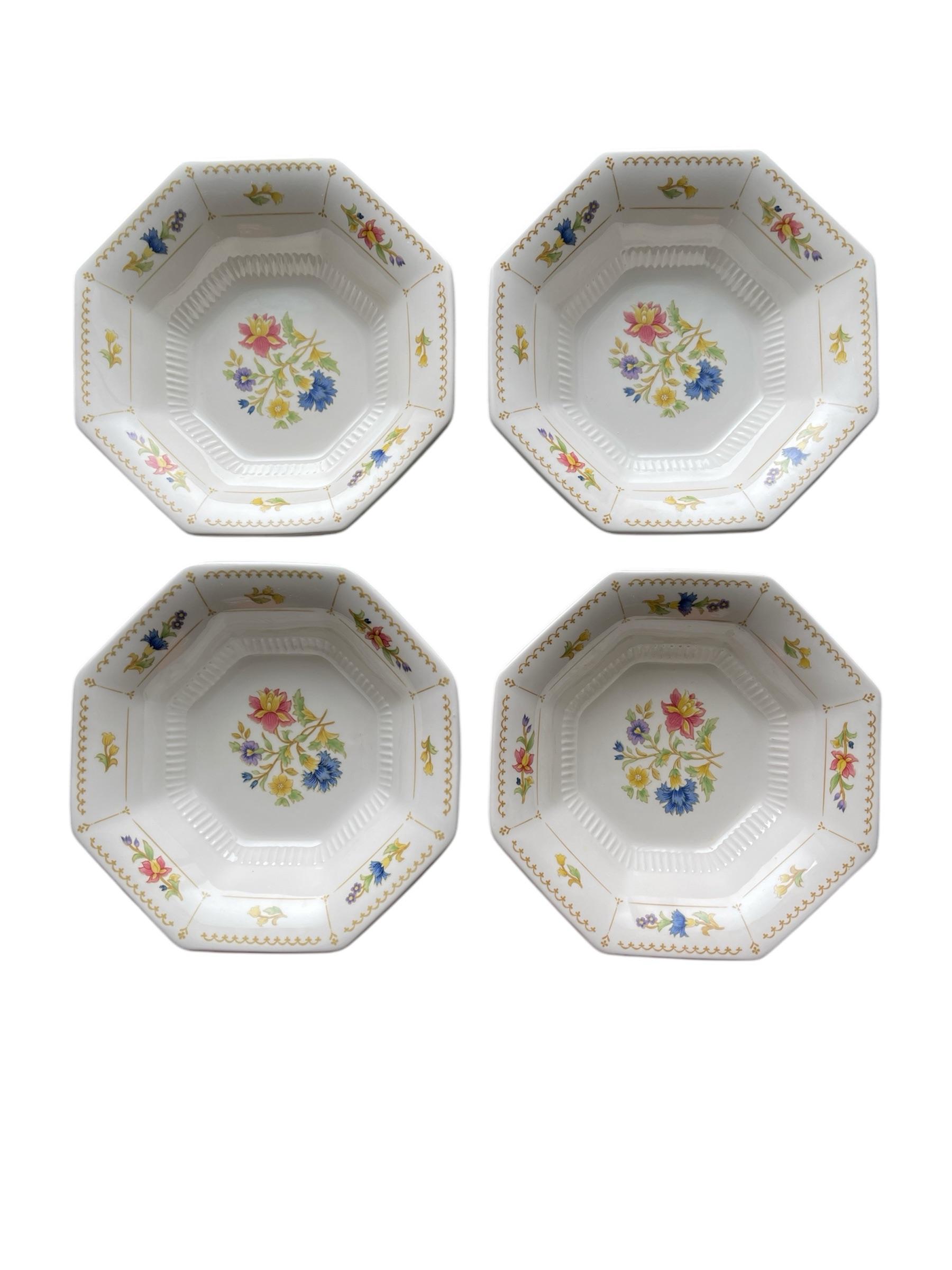 Vintage Nikko Classic Collection Magenta Octagon Ironstone Dinner