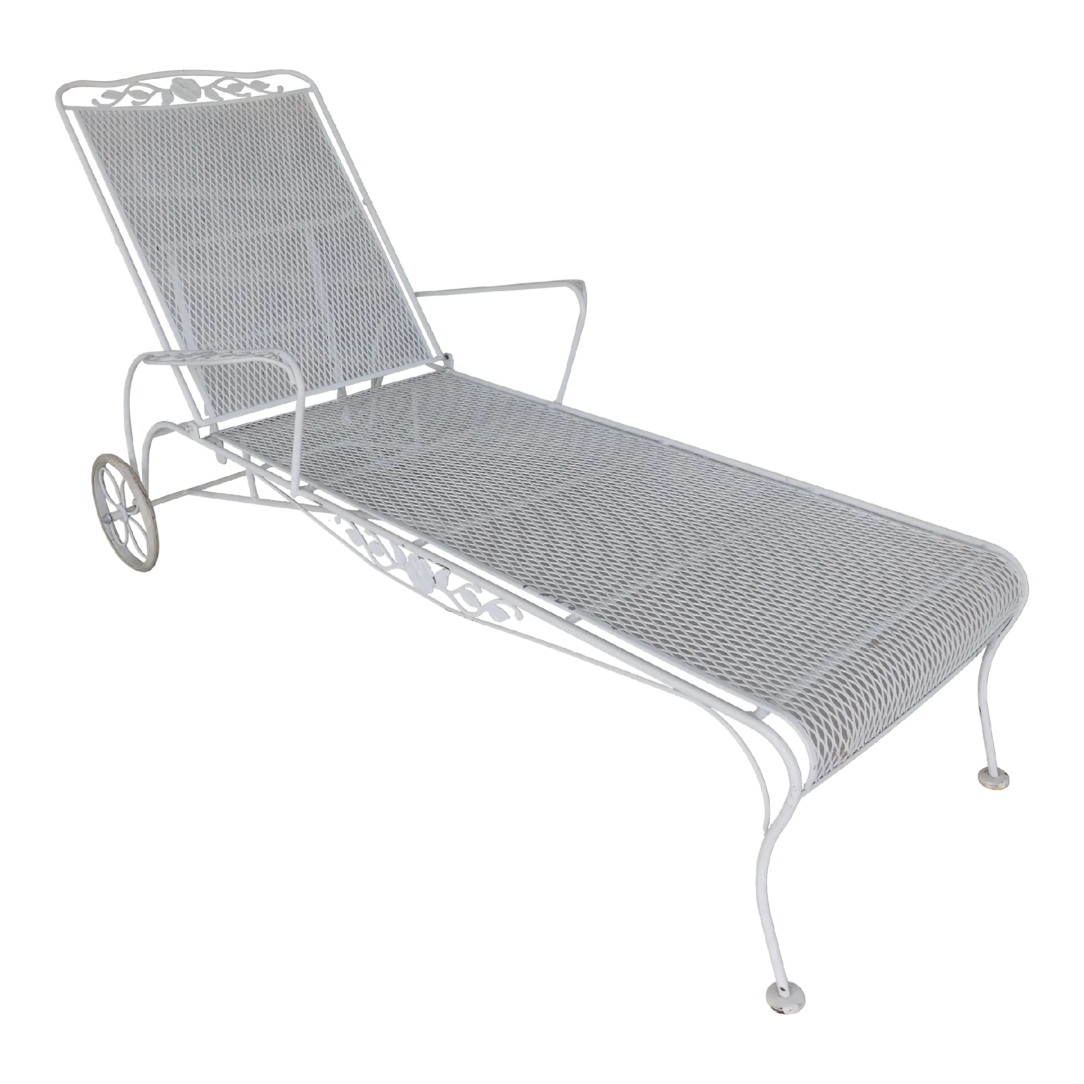 Vintage Russell Woodard Style Wrought Iron Garden Chaise Lounge Chairish