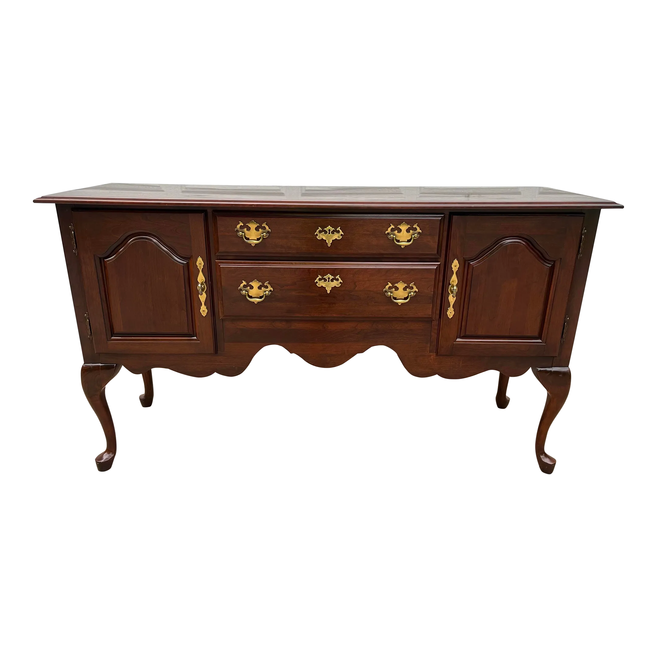 1990s Kincaid Furniture Queen Anne Cherry Sideboard Buffet Chairish