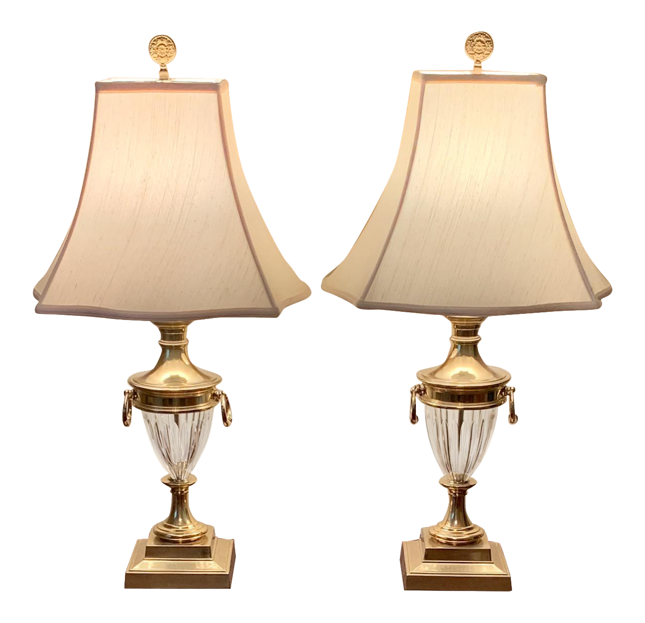 Vintage Sedgefield by Adams Brass & Glass Table Lamps a Pair Chairish