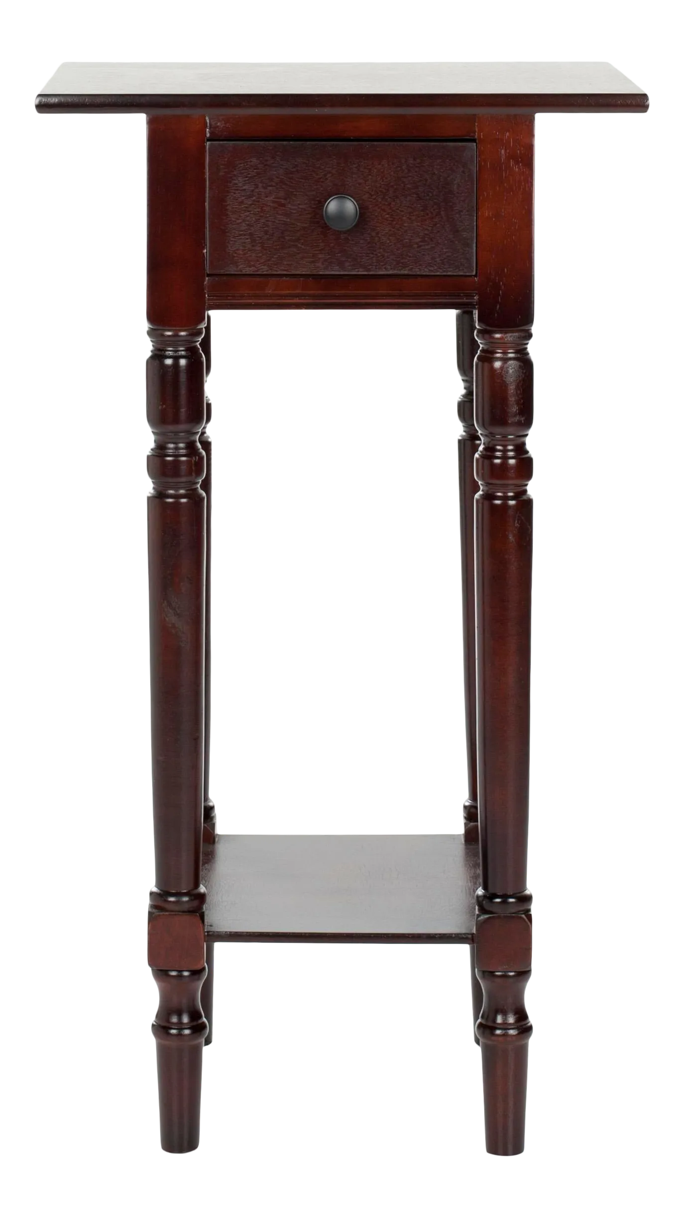 End Table With Storage Drawer in Dark Cherry Chairish